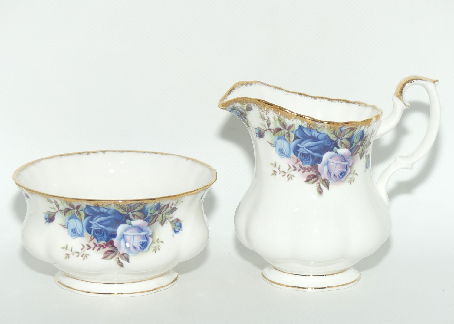 Royal Albert Bone China England Moonlight Rose milk jug and sugar bowl | Tea size | UK made