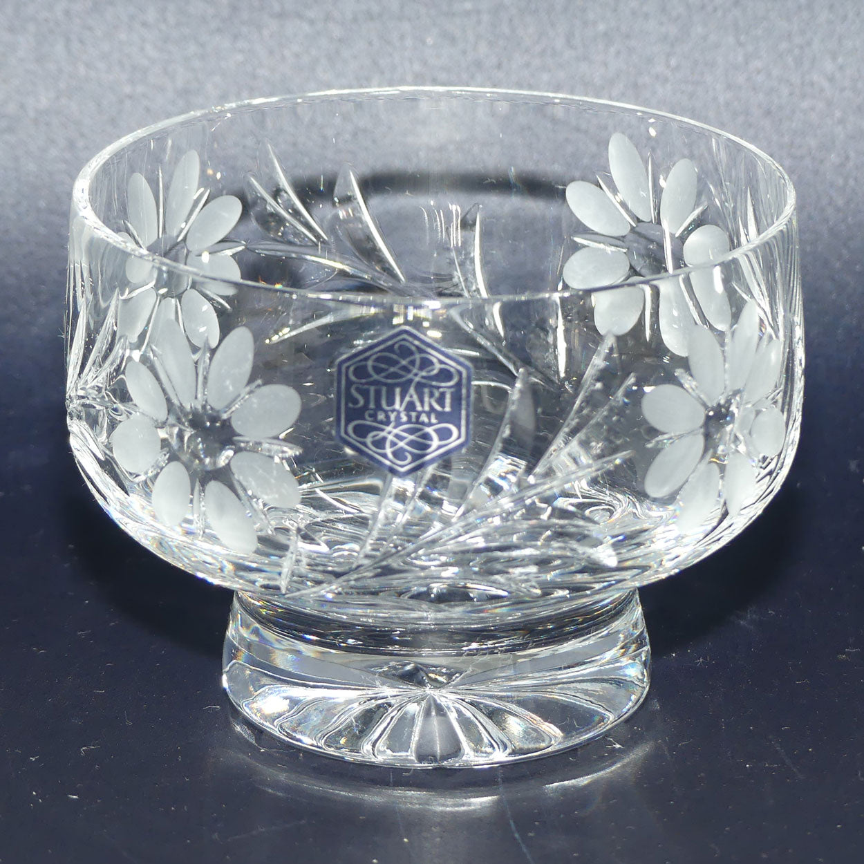 Stuart Crystal England Milk jug and sugar bowl | Facetted Floral design
