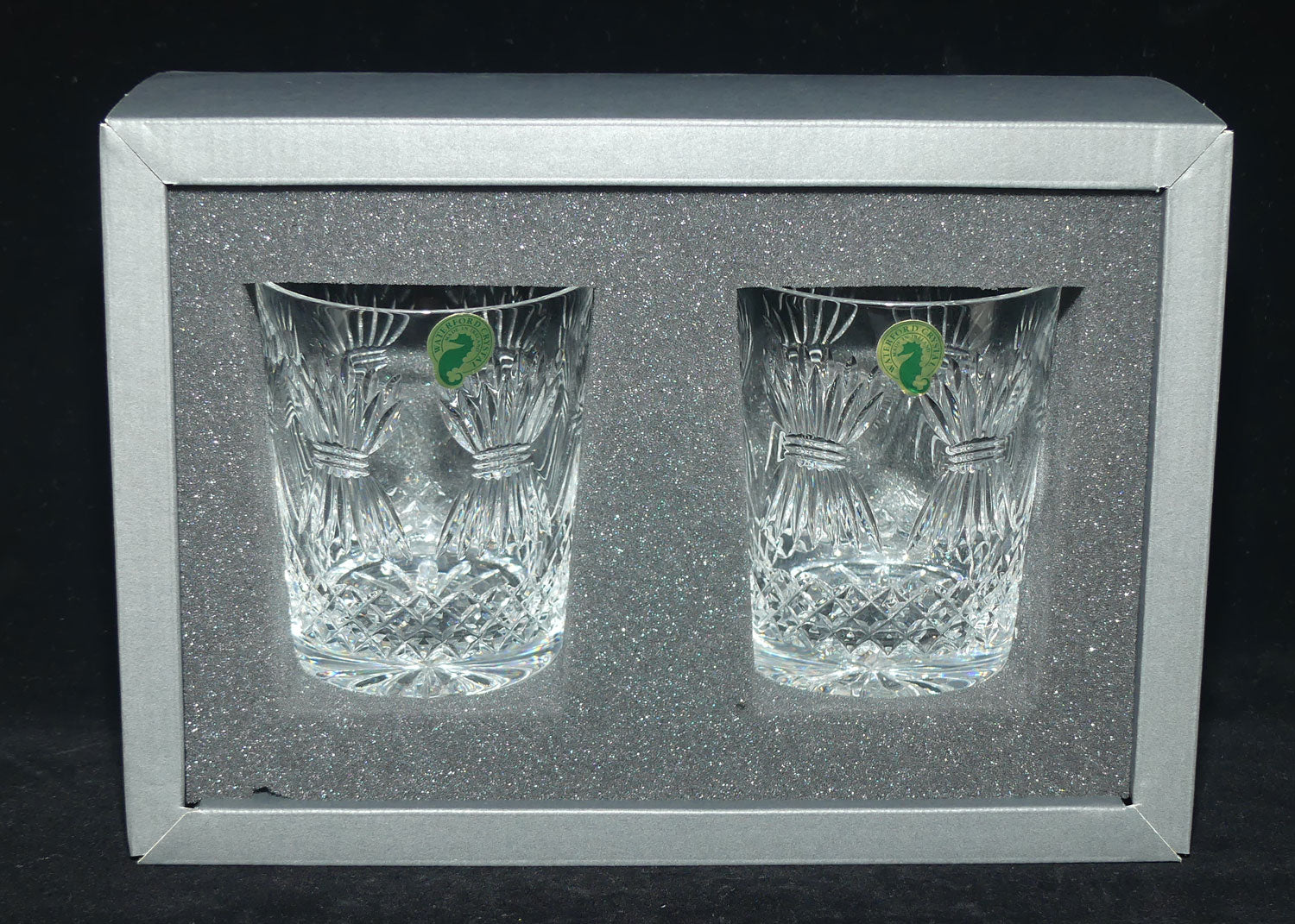Waterford Crystal Millenium Collection | Pair of Toasting Double Old Fashioned tumblers | PROSPERITY |boxed
