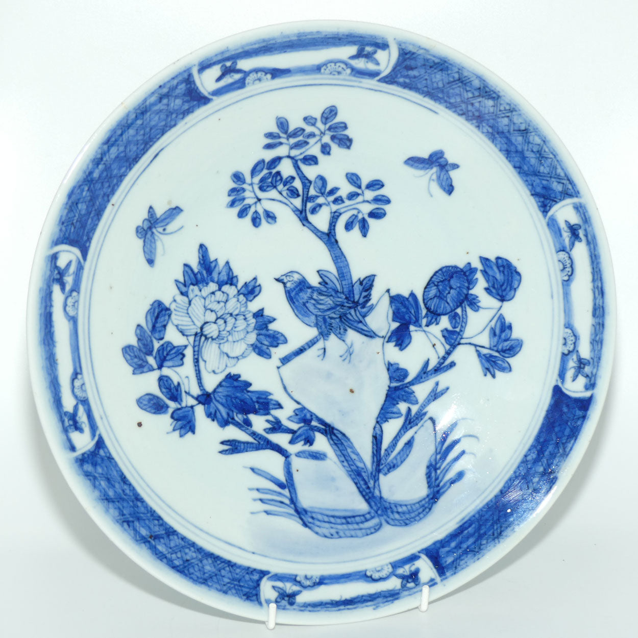 Qing Dynasty Fine Quality Chinese Blue and White Bird and Floral bowl | 29.5cms diam