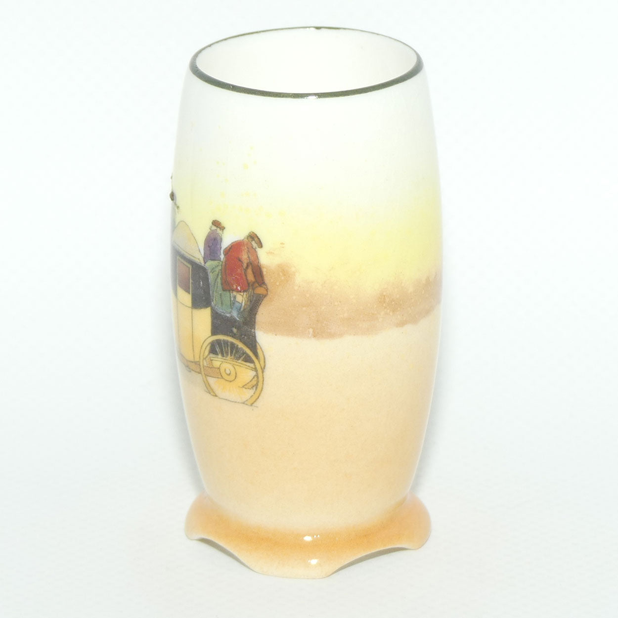 Royal Doulton Coaching Days miniature vase E3804 | 4 Splay Feet | Wide Mouth