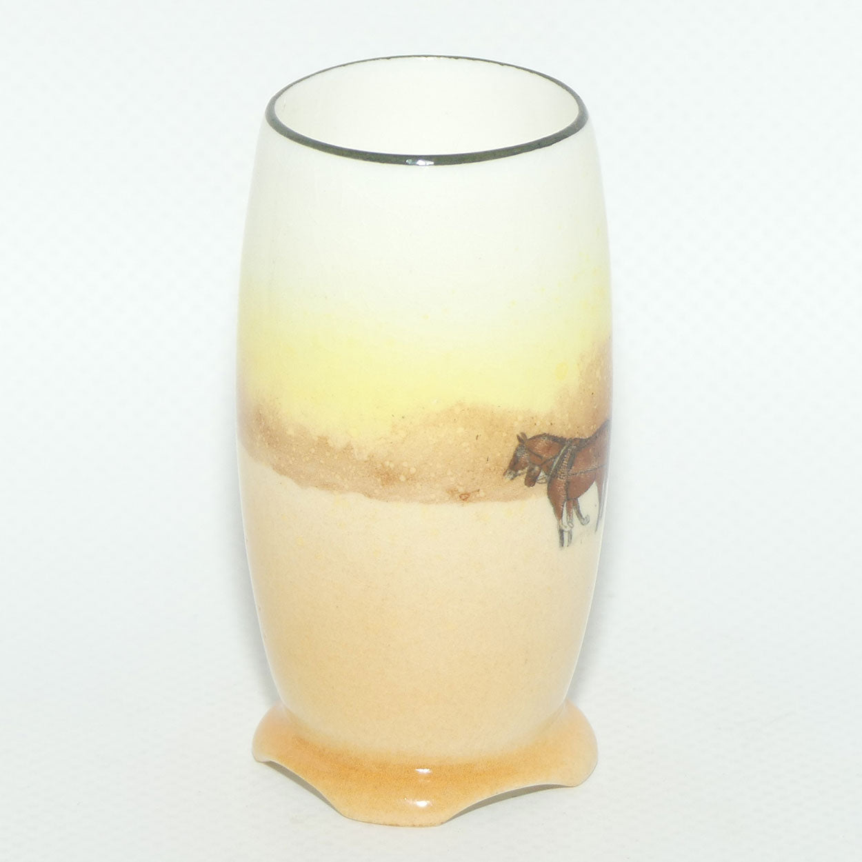 Royal Doulton Coaching Days miniature vase E3804 | 4 Splay Feet | Wide Mouth