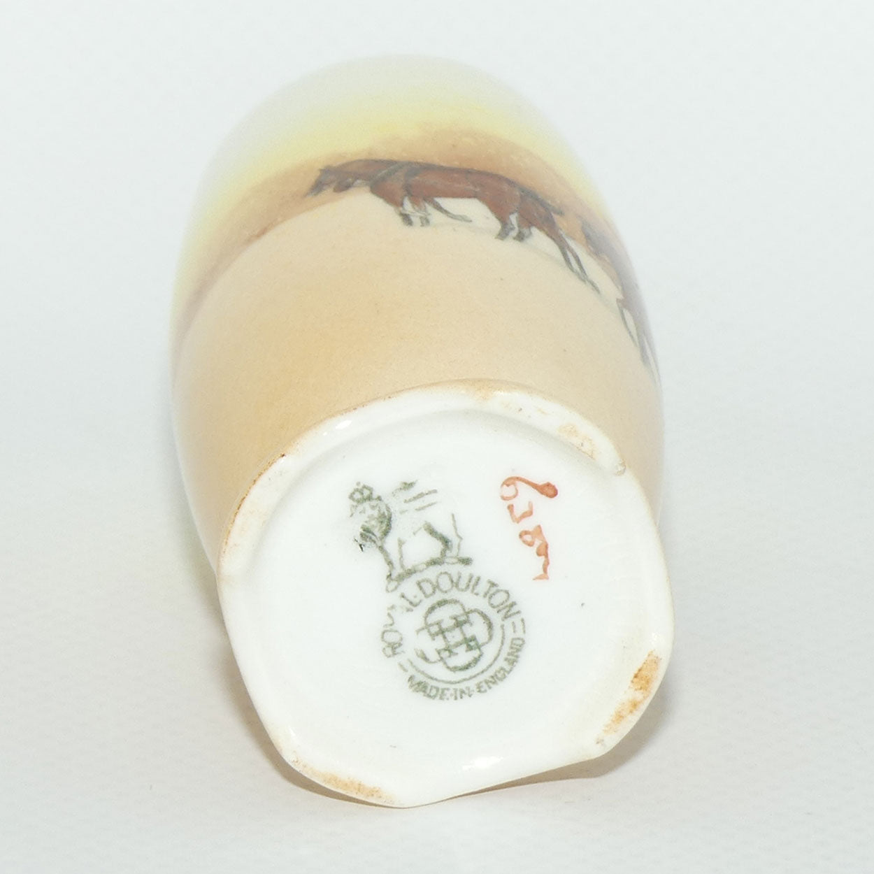 Royal Doulton Coaching Days miniature vase E3804 | 4 Splay Feet | Wide Mouth