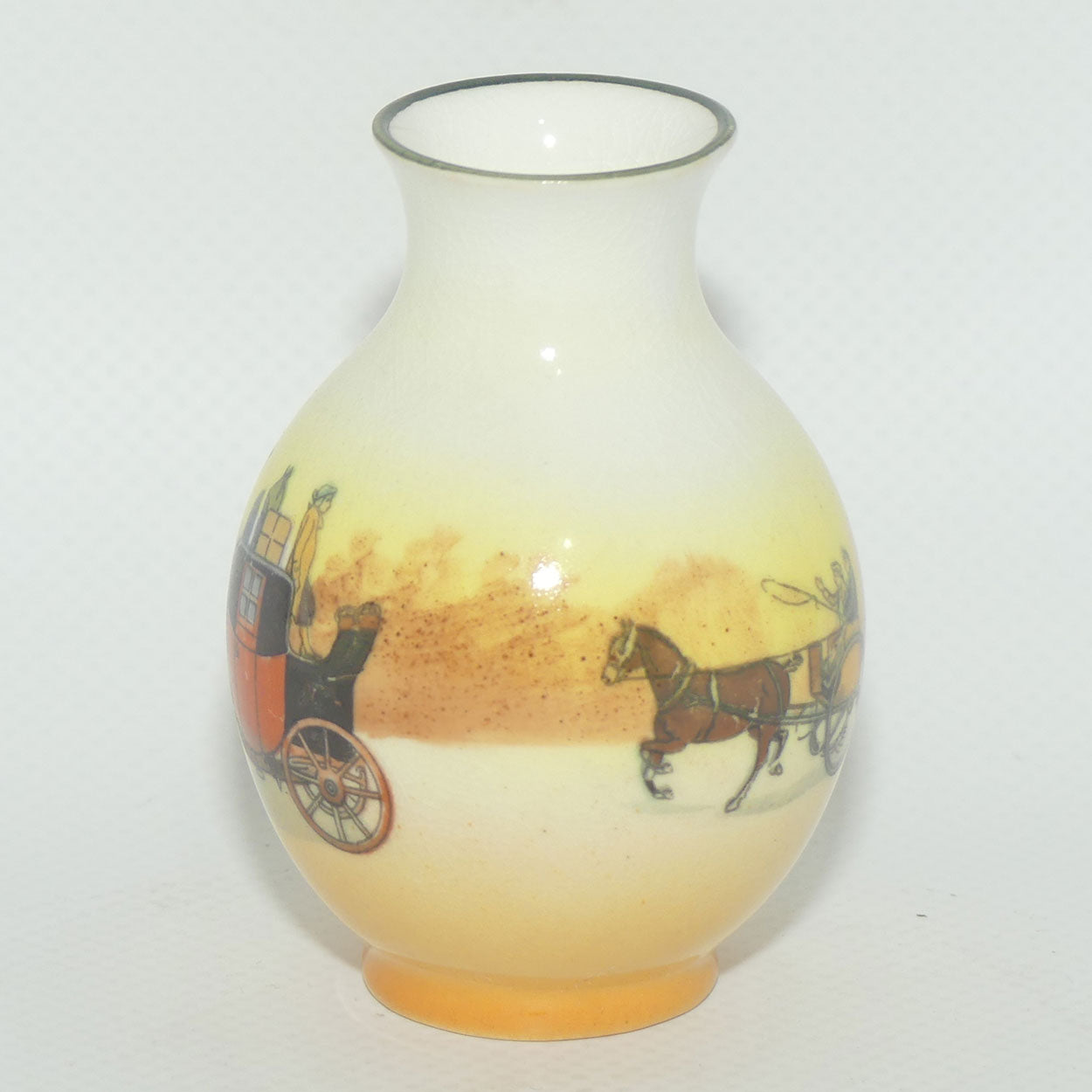 Royal Doulton Coaching Days miniature ovoid vase | 2 scenes | E3804
