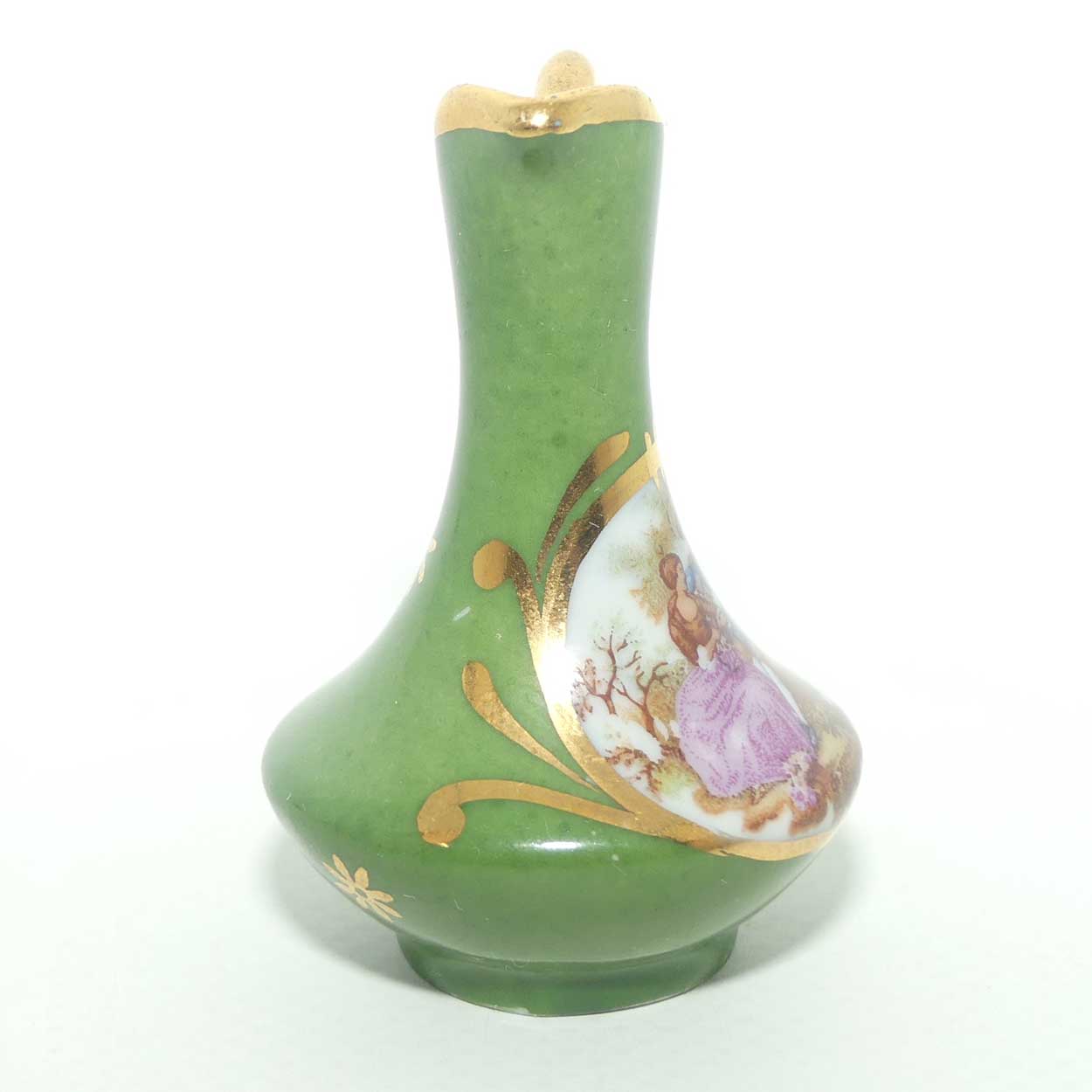 Limoges France miniature ewer | Green body
