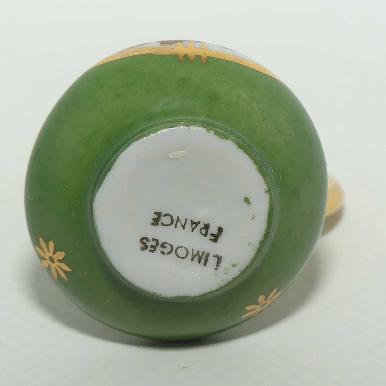 Limoges France miniature ewer | Green body