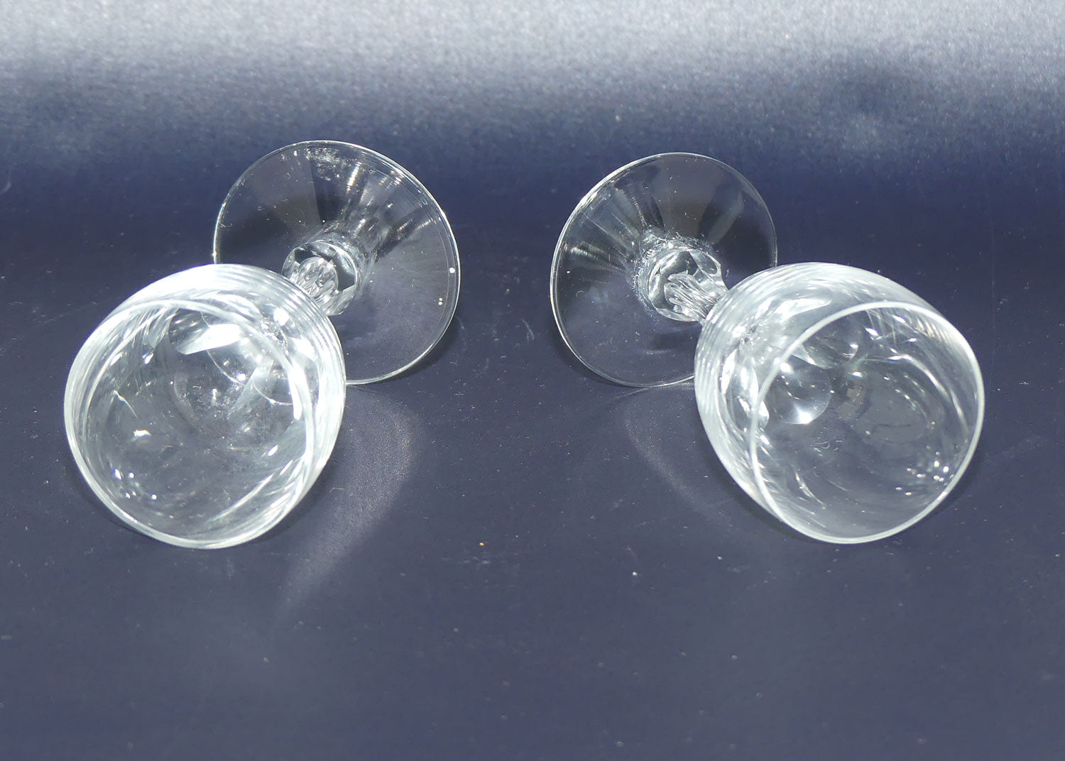 Pair of Fine Crystal hexagonal column shot or liqueur glasses