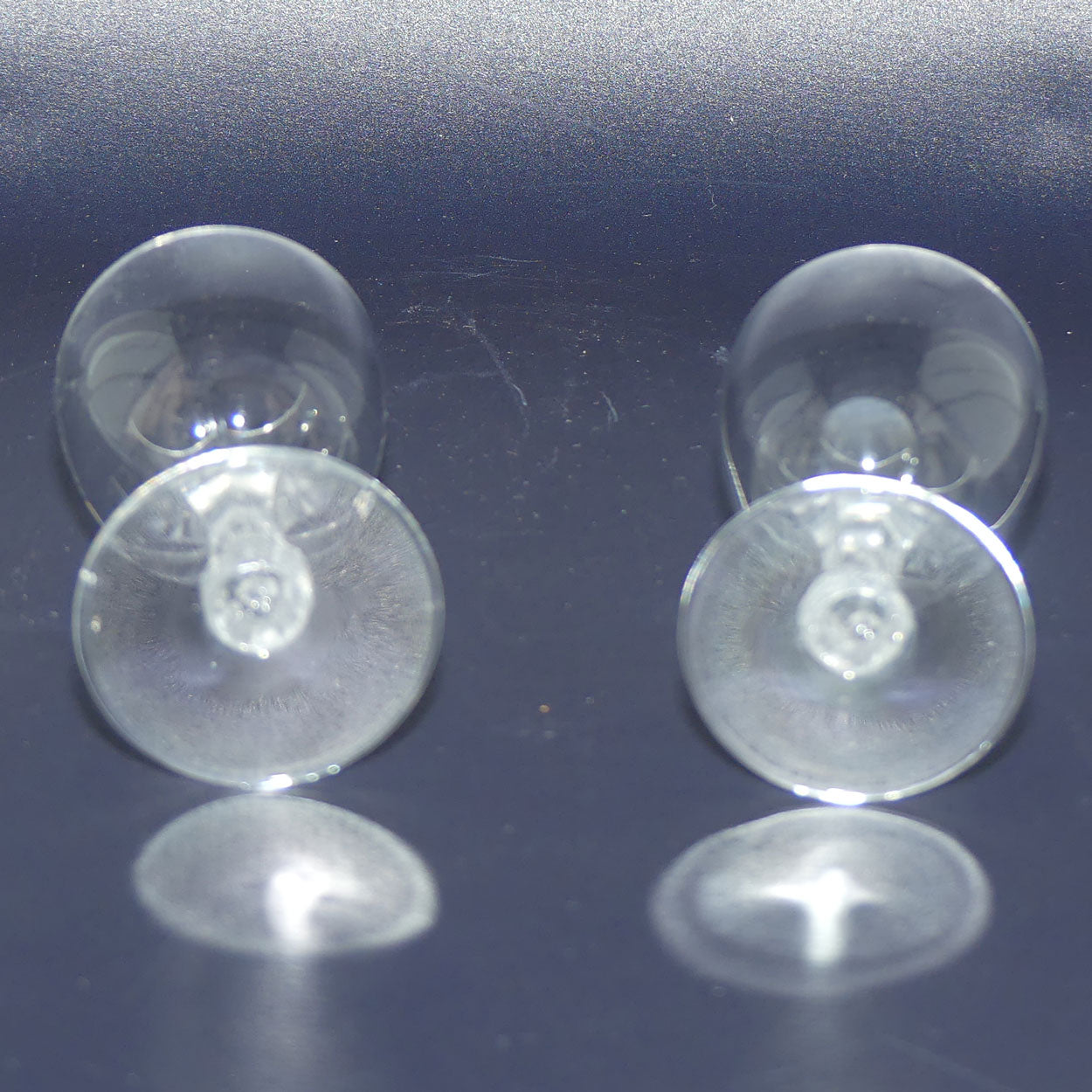 Pair of Fine Crystal hexagonal column shot or liqueur glasses