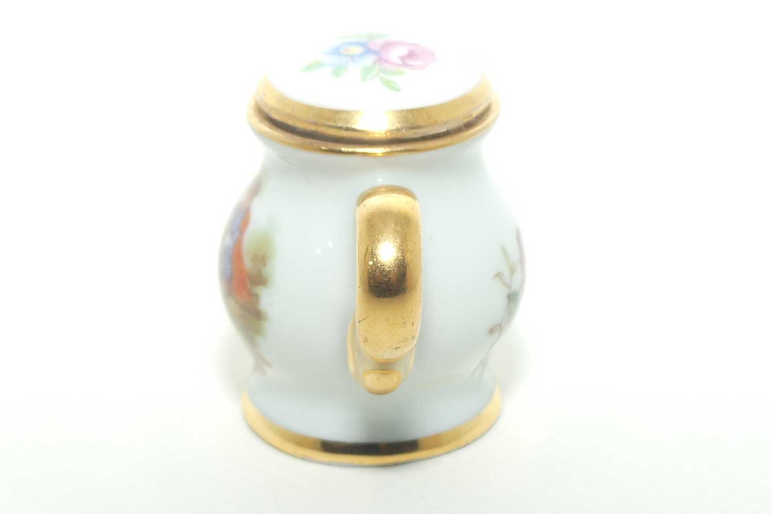 Limoges France miniature tea pot | White and Gold