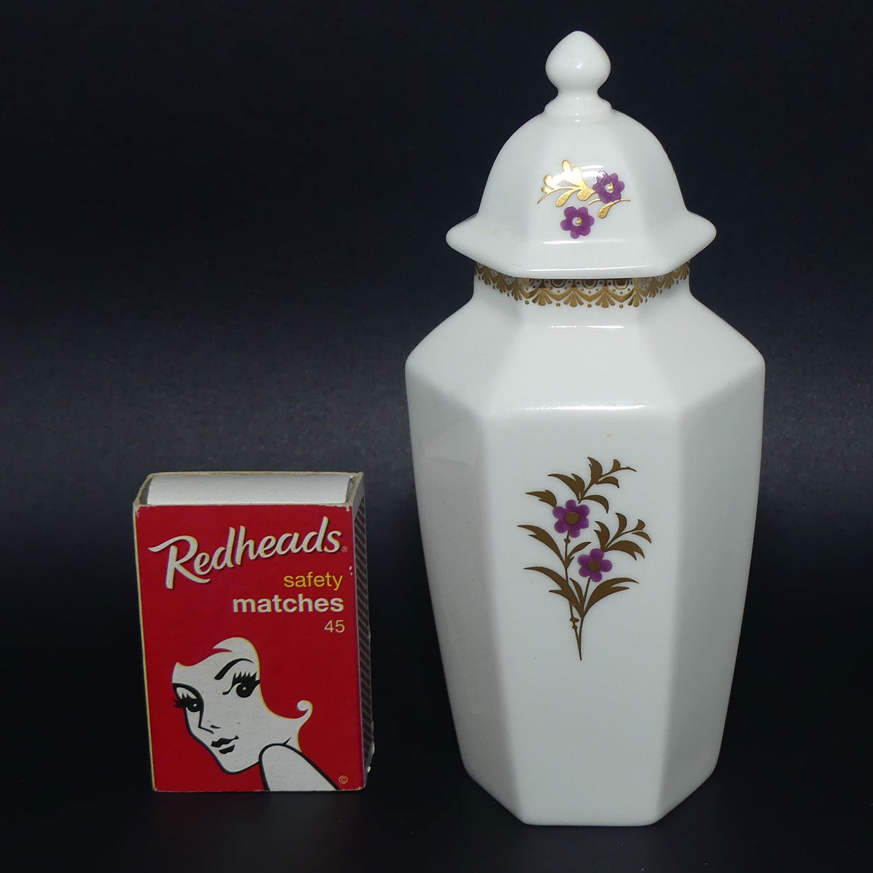 Royal Worcester hexagonal tea caddy urn | Pattern 3863