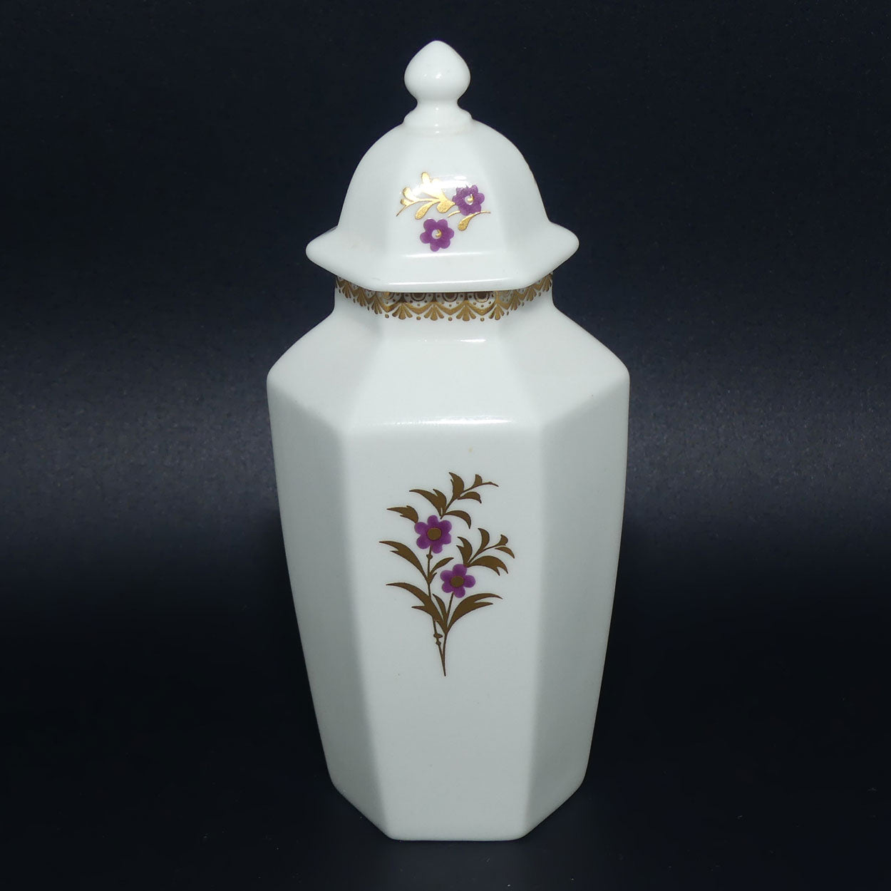 Royal Worcester hexagonal tea caddy urn | Pattern 3863