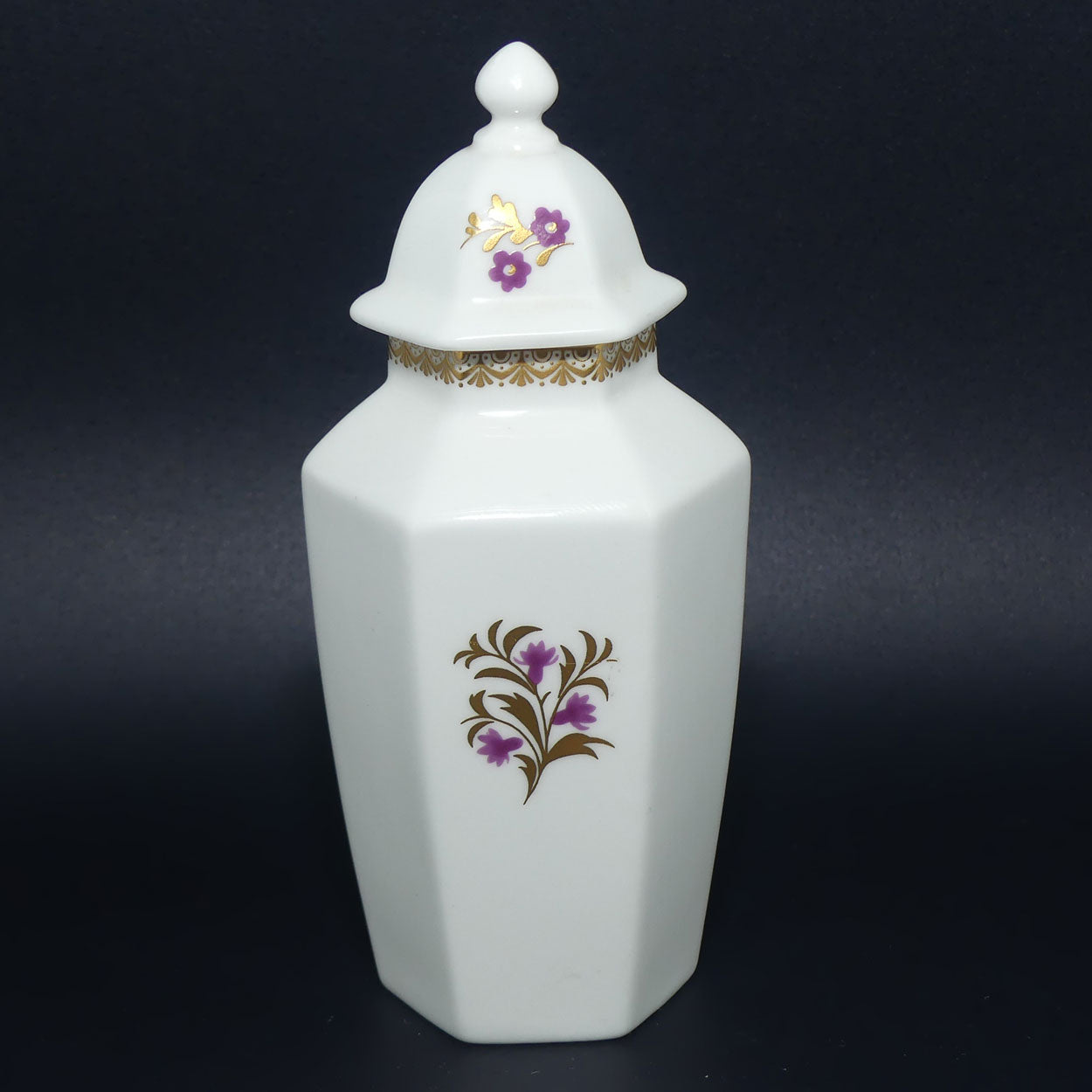 Royal Worcester hexagonal tea caddy urn | Pattern 3863