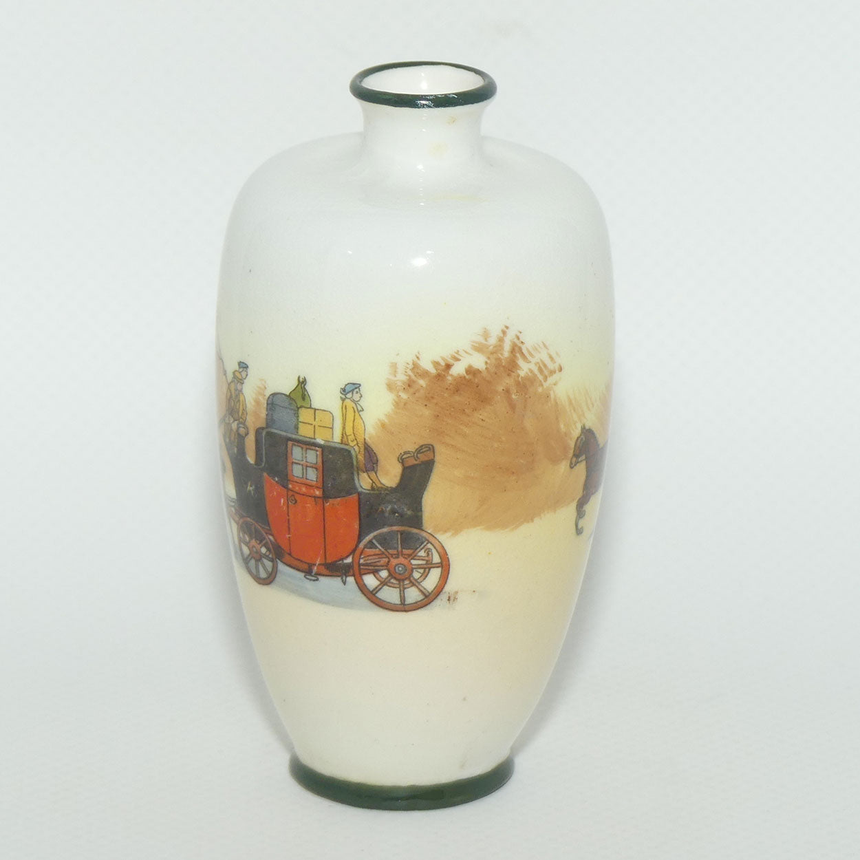 Royal Doulton Coaching Days miniature vase E3804 | Narrow Neck