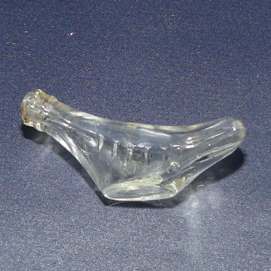 Miniature size clear glass banana shape feeder bottle | Medicine