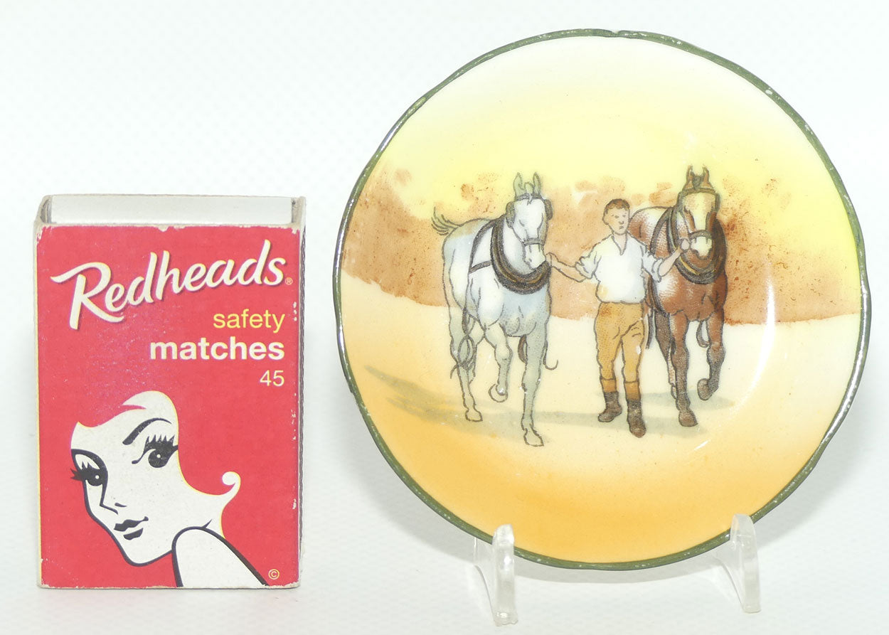 Royal Doulton Coaching Days miniature dish | Rare Scene | Youth bringing Pair of Horses