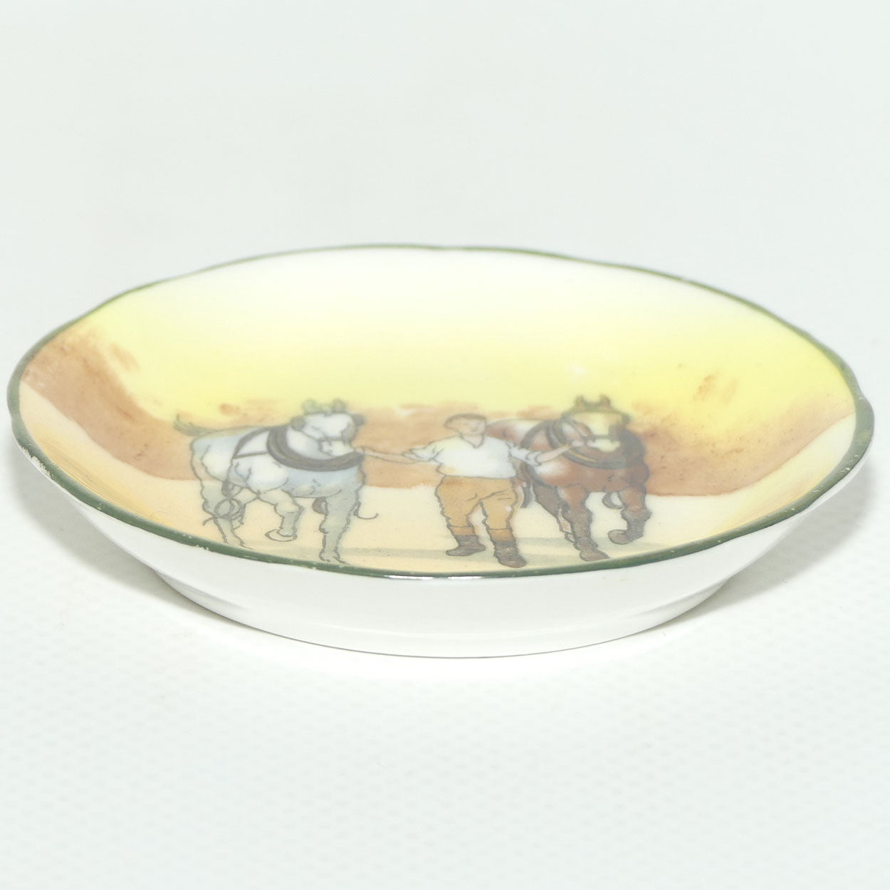 Royal Doulton Coaching Days miniature dish | Rare Scene | Youth bringing Pair of Horses