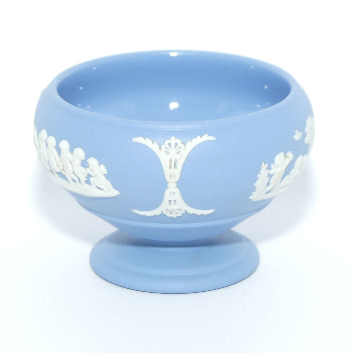 Wedgwood Jasper | White on Pale Blue miniature salt cellar