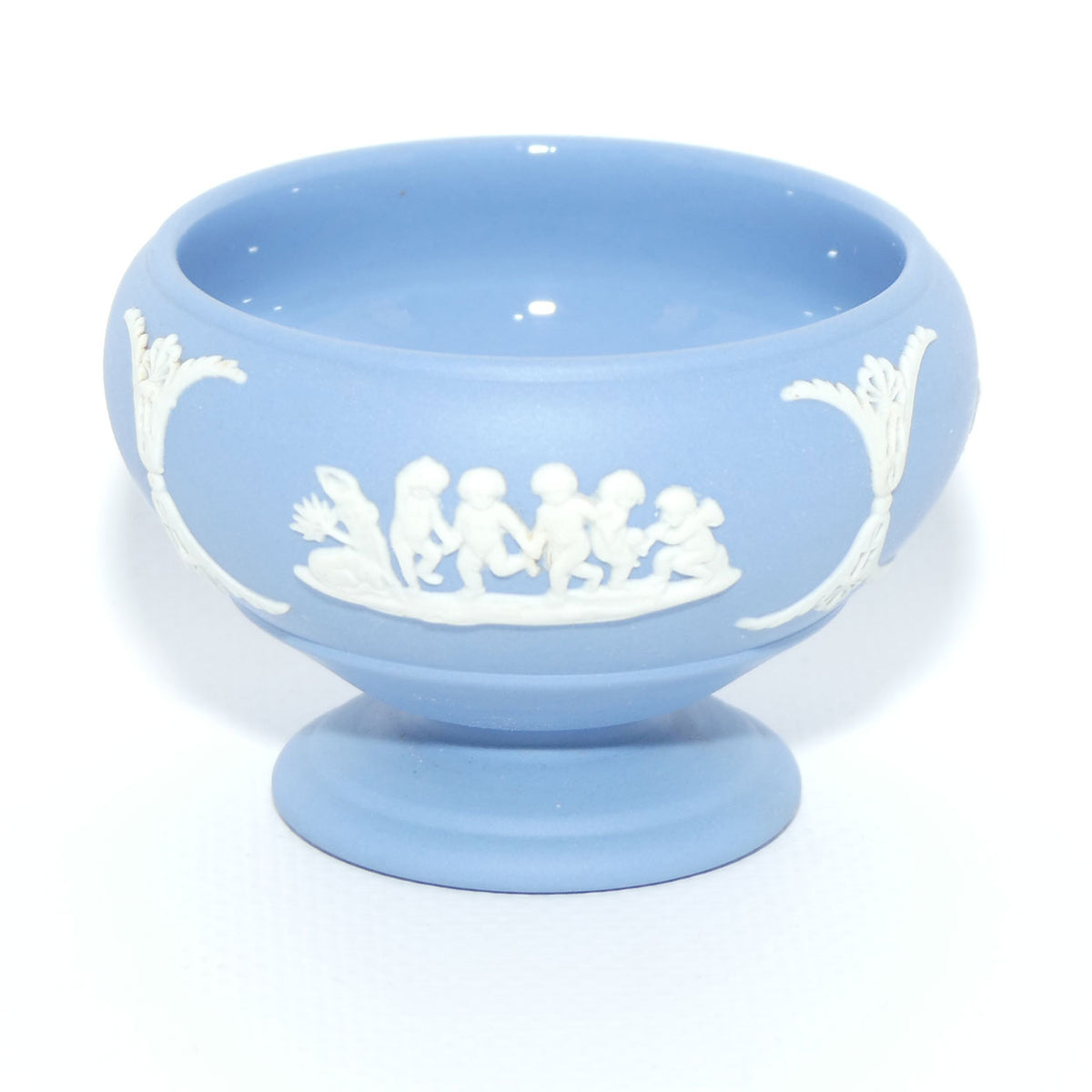 Wedgwood Jasper | White on Pale Blue miniature salt cellar