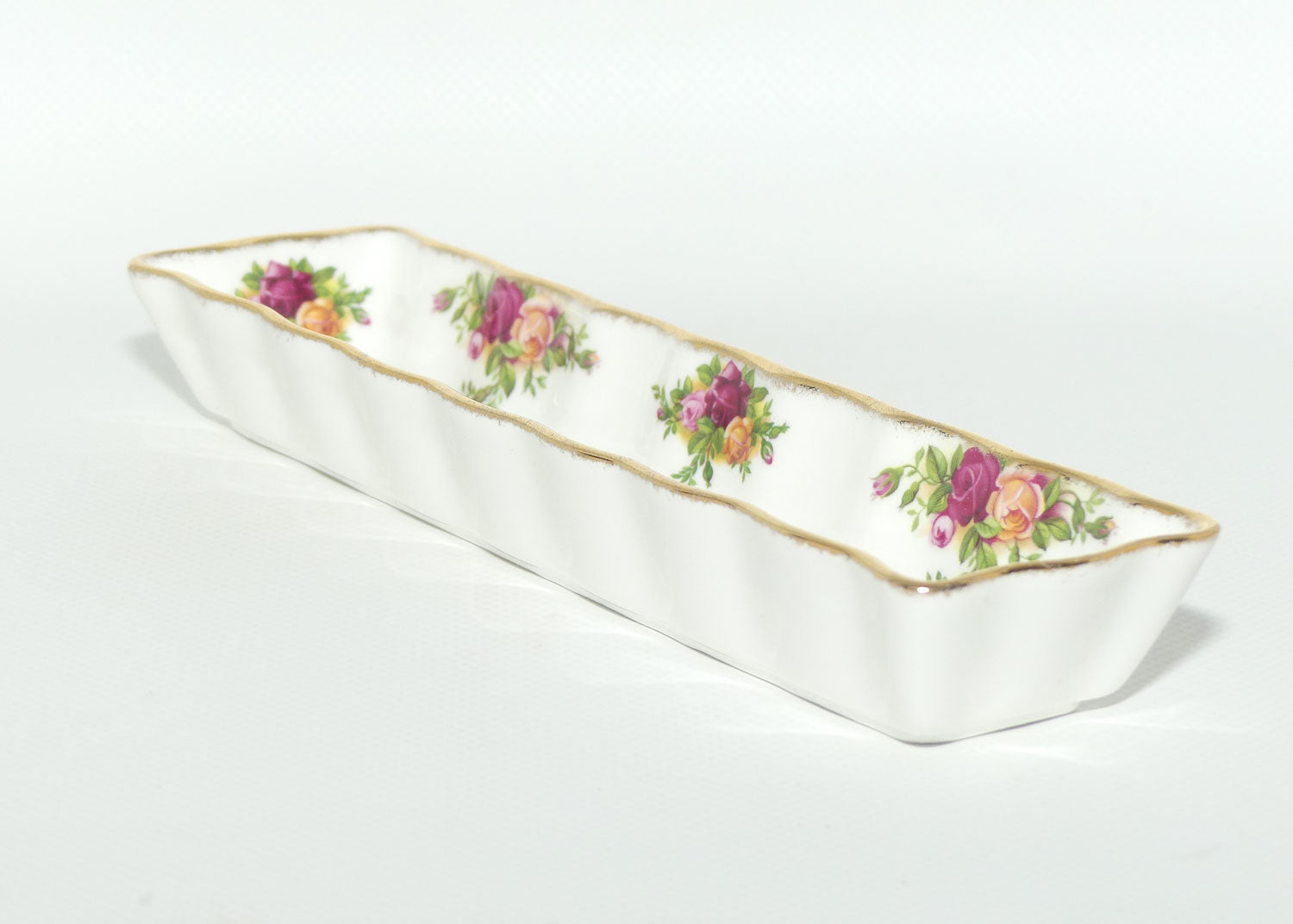 Royal Albert Bone China England Old Country Roses mint tray | © 1962 Royal Albert Ltd backstamp