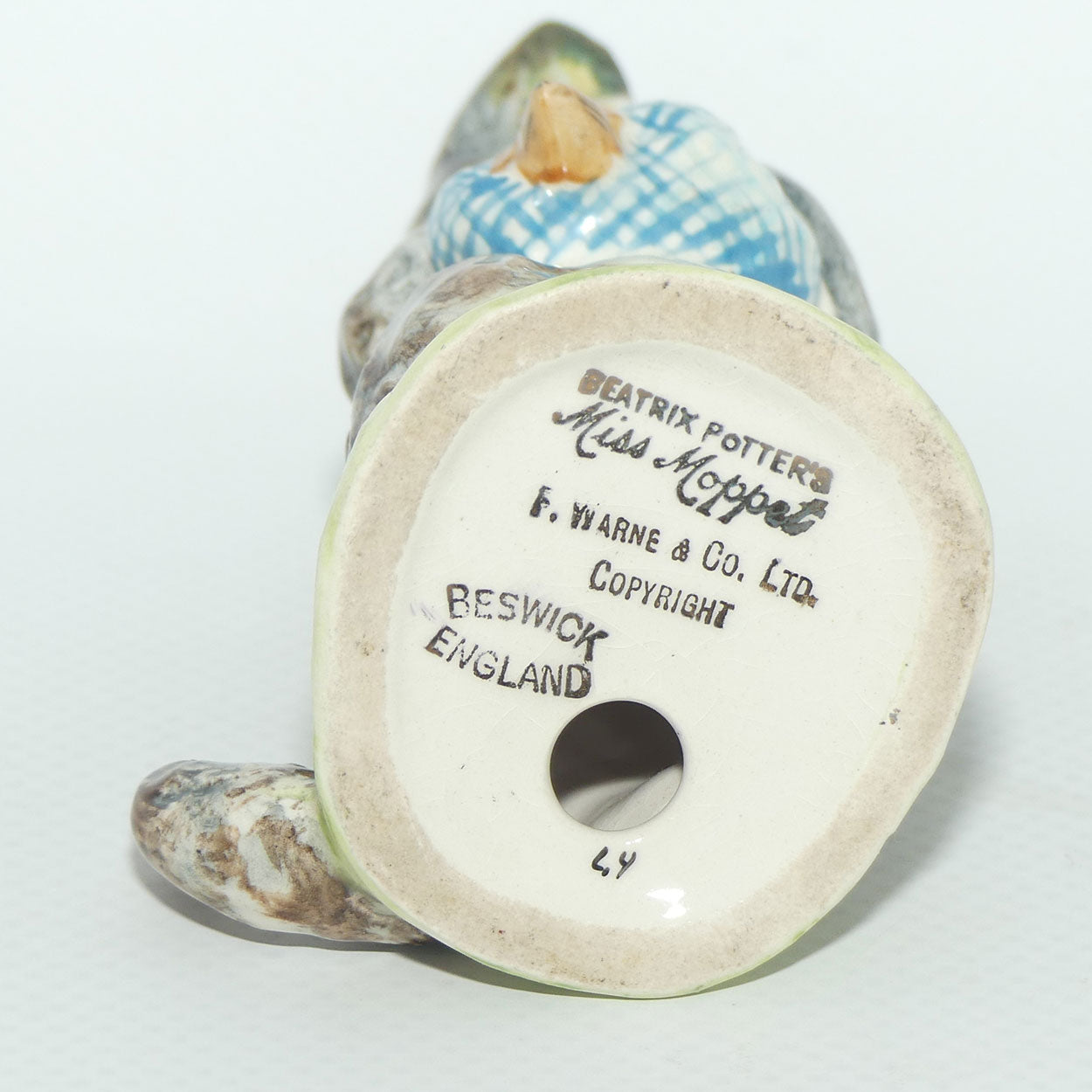 Beswick Beatrix Potter Miss Moppet | BP2a Gold Oval