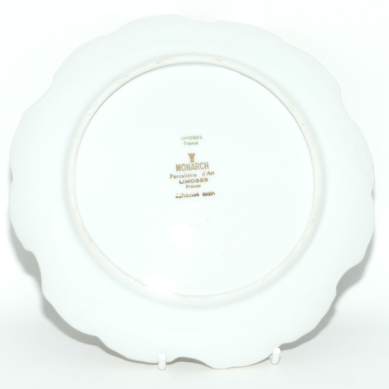 Monarch Porcelaine dÁrt Limoges France Courting Couple plate | White and Gilt | 18.5cm