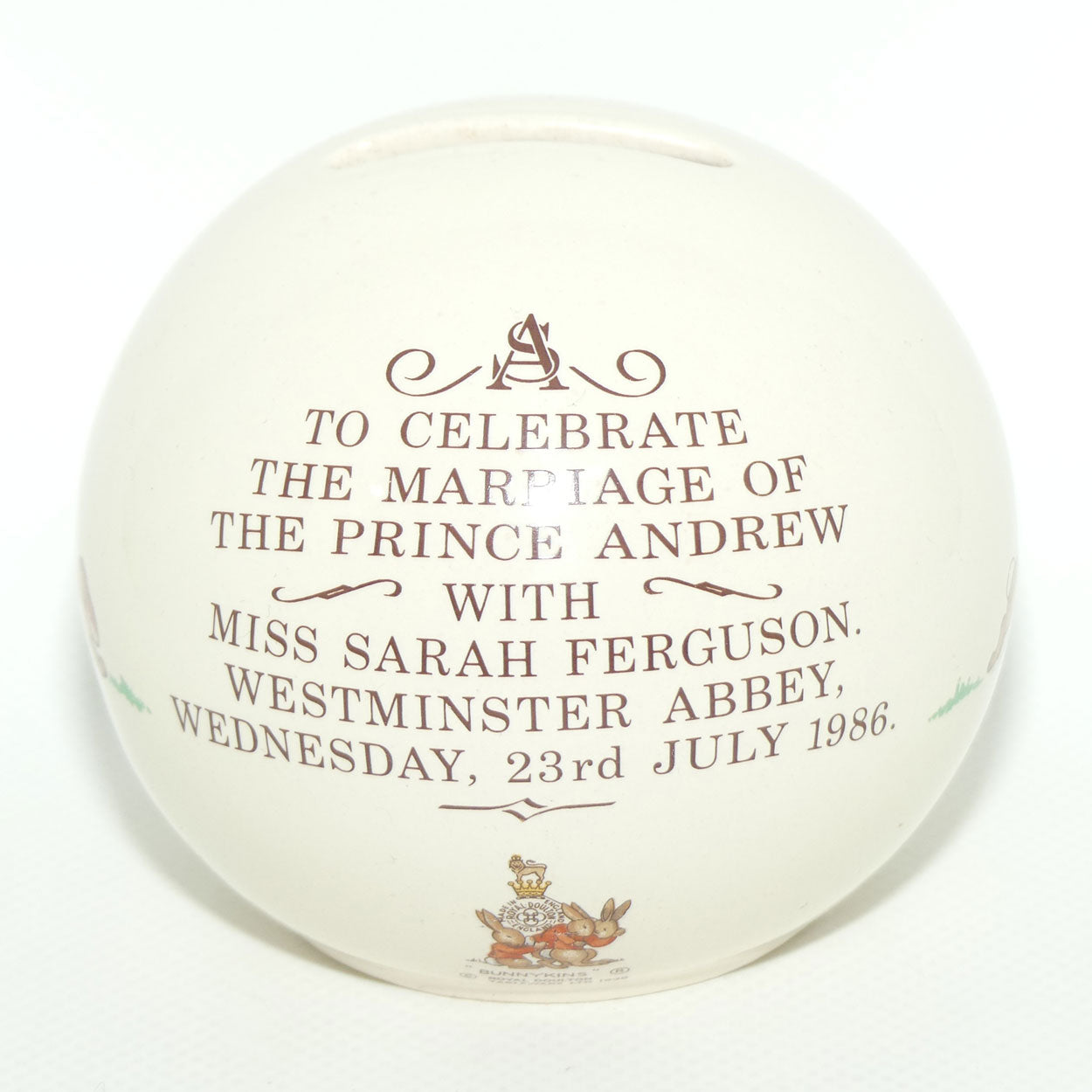 Royal Doulton Bunnykins Money Ball | Cowboys and Indians | Royal Wedding
