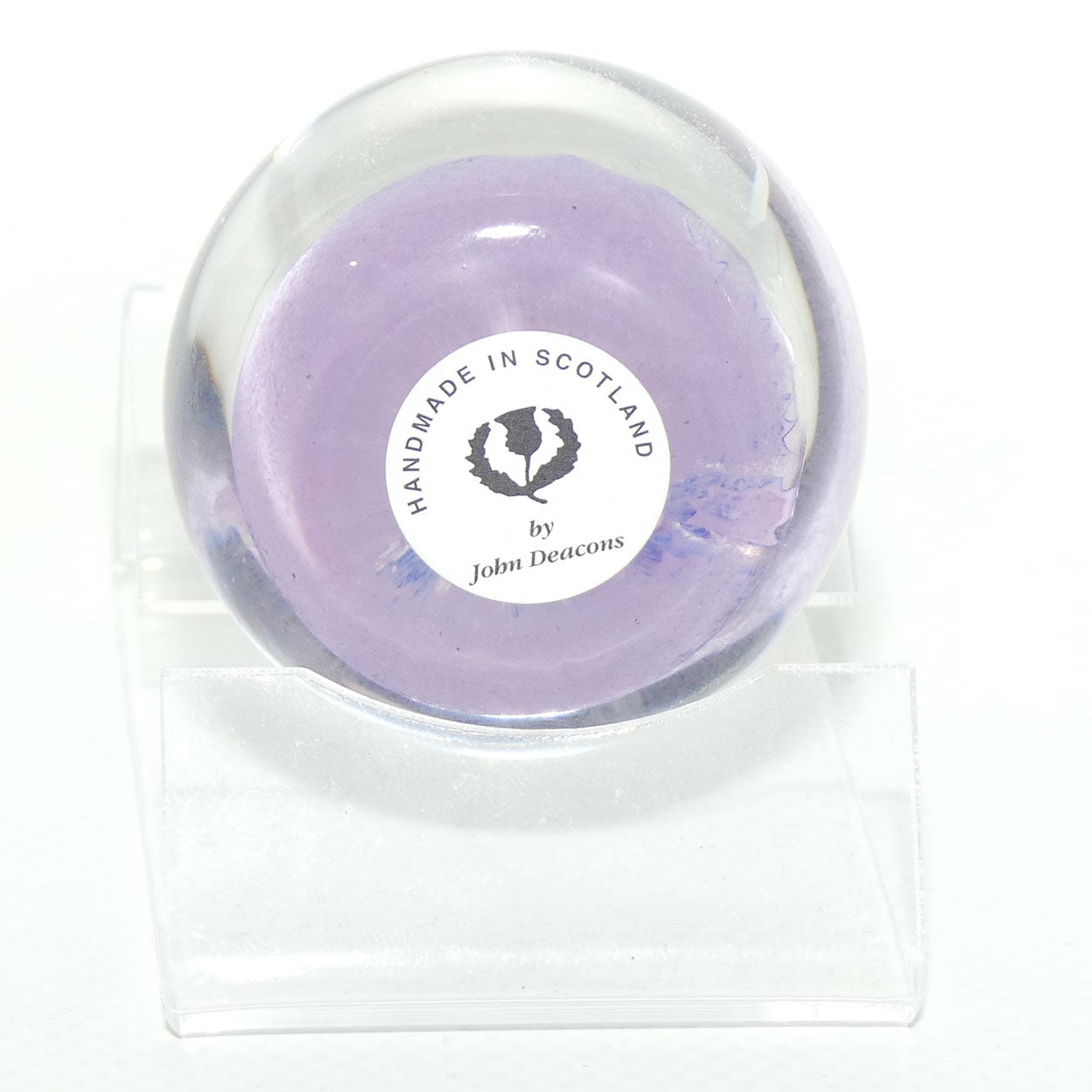 John Deacons Scotland Millefiori Silhouette Cane miniature paperweight | Moonstone