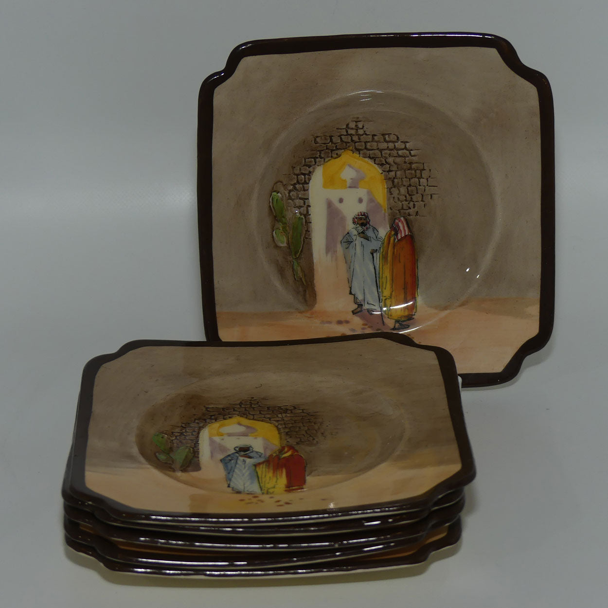 Royal Doulton Moorish Gateway | Tunis set of 6 sandwich plates D4745