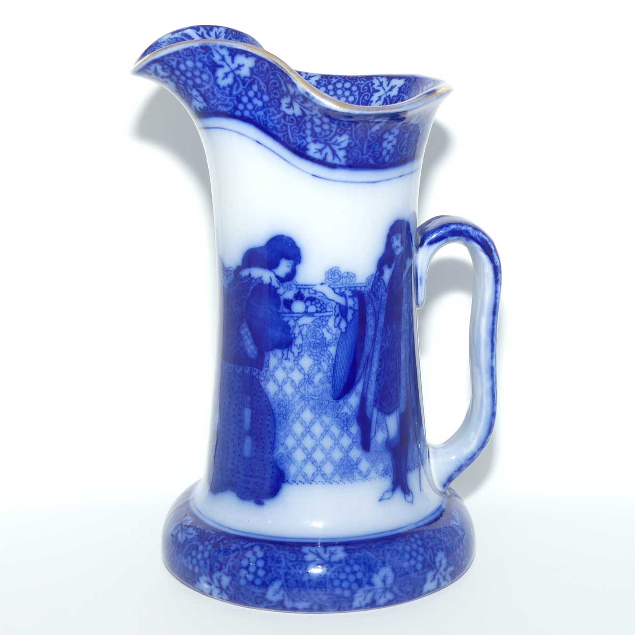 Royal Doulton Flow Blue Morrisian Eastern Figures pattern Baron shape jug | #1