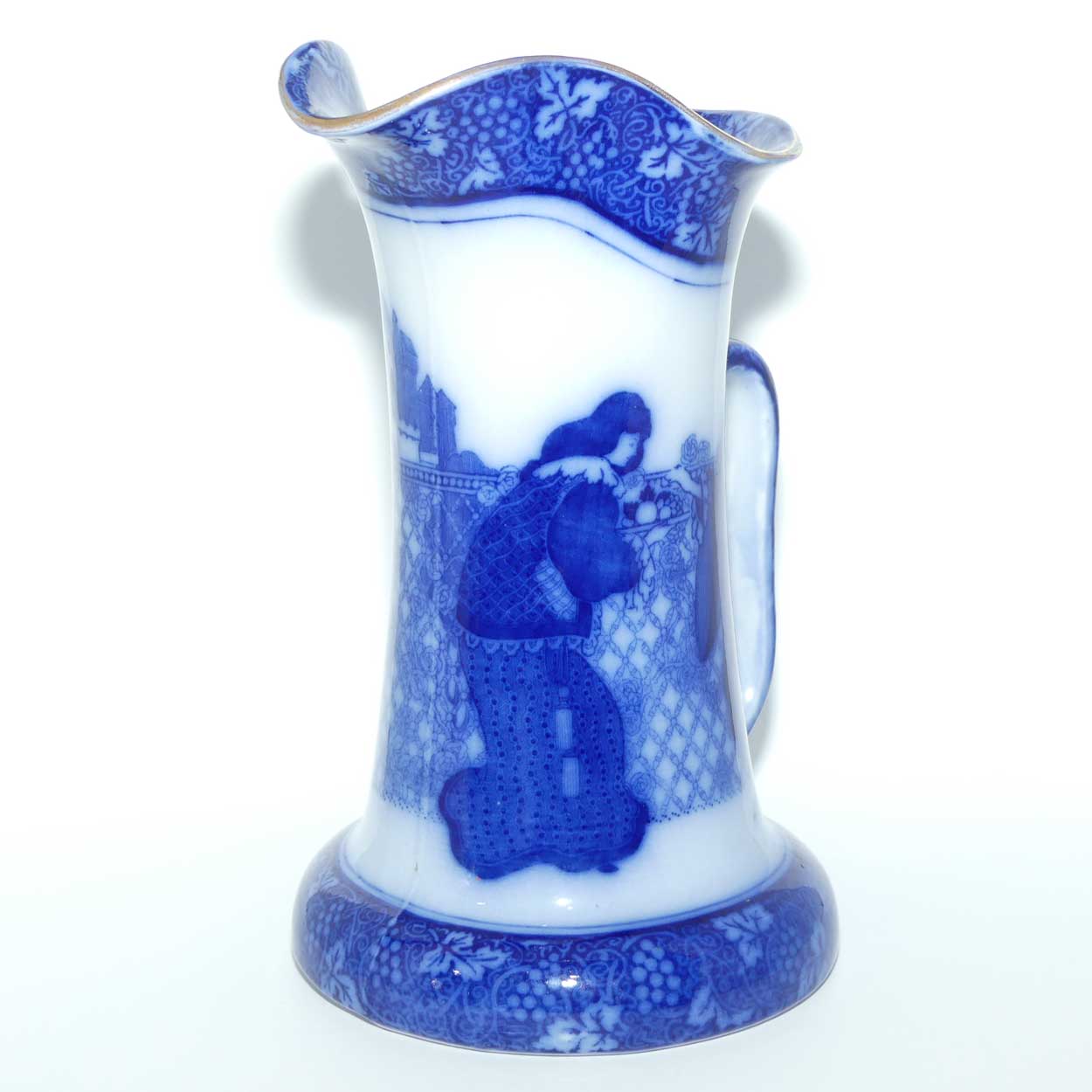 Royal Doulton Flow Blue Morrisian Eastern Figures pattern Baron shape jug | #1