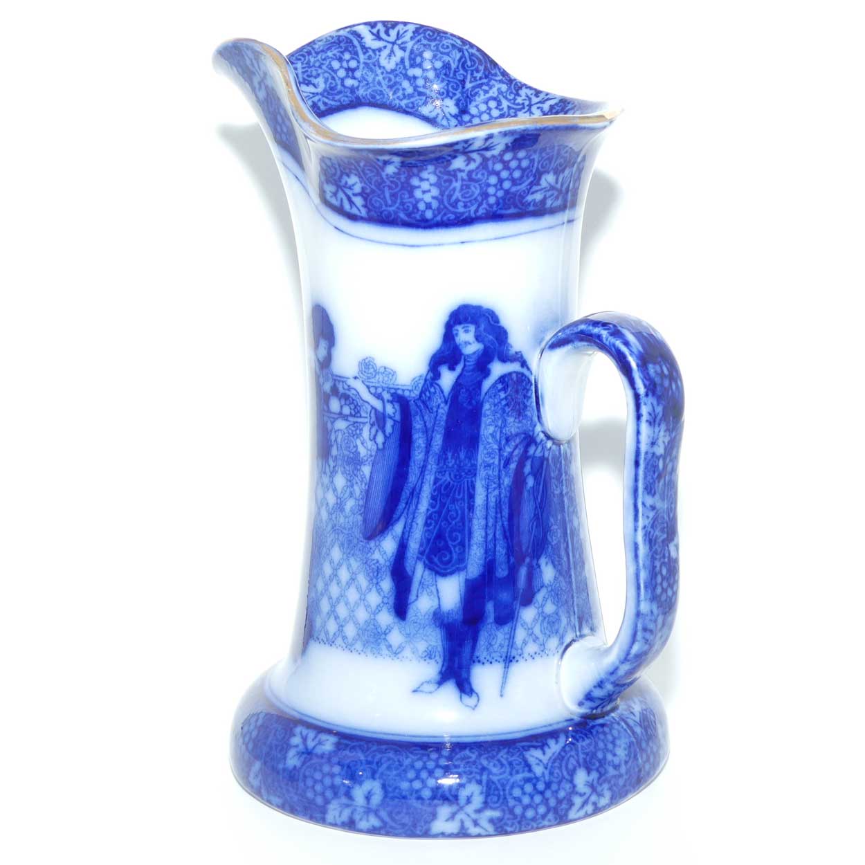 Royal Doulton Flow Blue Morrisian Eastern Figures pattern Baron shape jug | #1