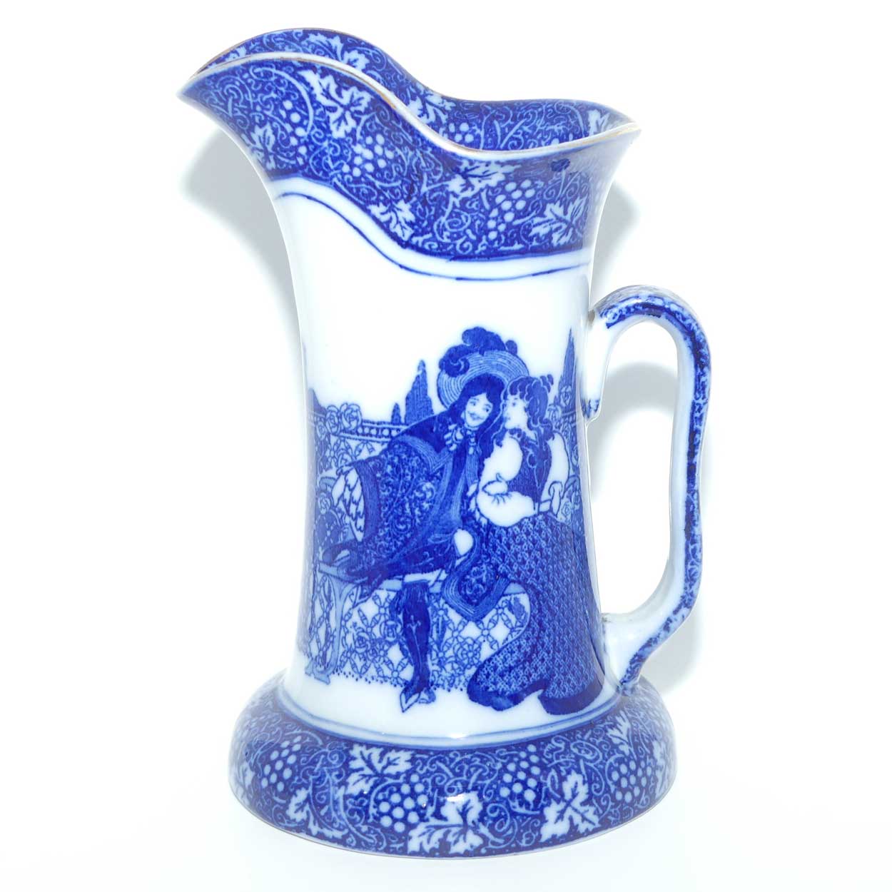 Royal Doulton Flow Blue Morrisian WH Bradley Eastern Figures pattern | Baron shape jug D1334 | #2