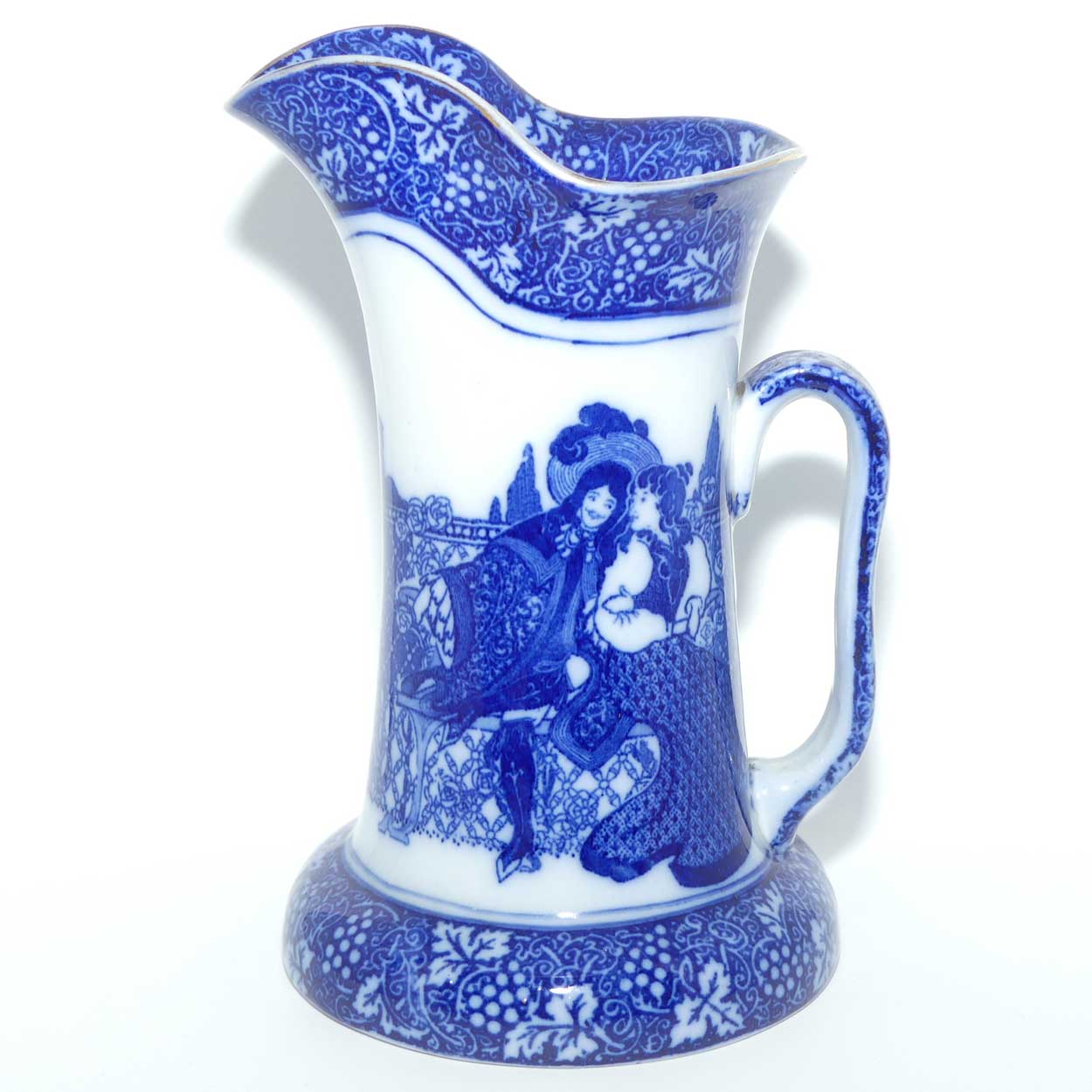 Royal Doulton Flow Blue Morrisian WH Bradley Eastern Figures pattern | Baron shape jug D1334 | #2