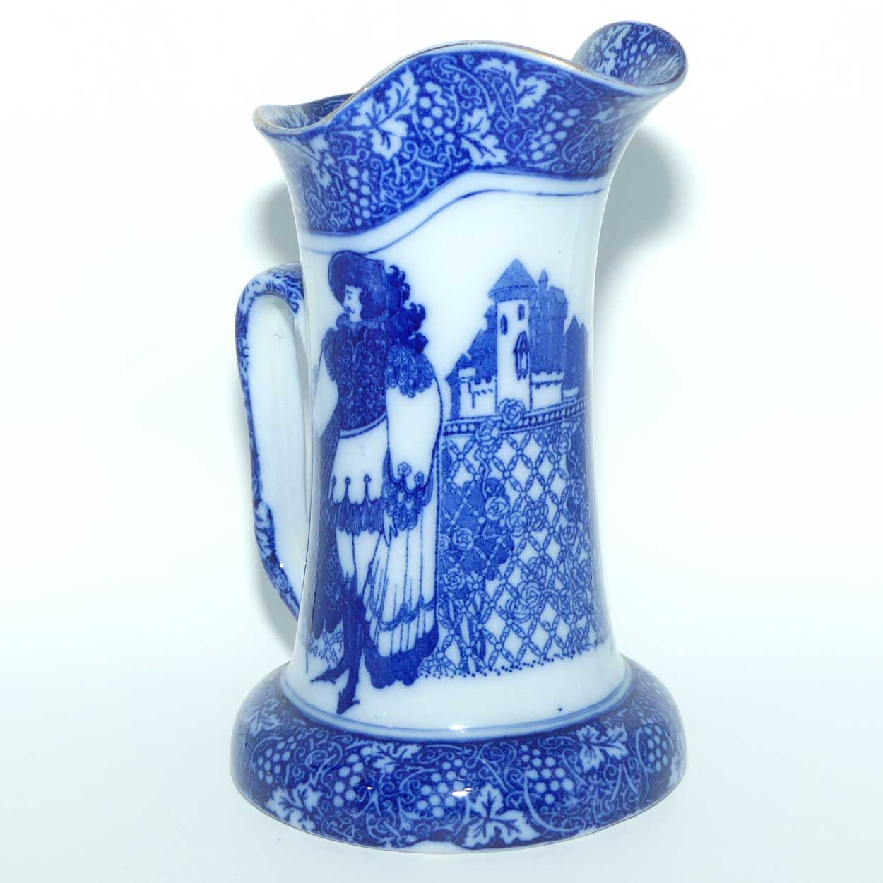 Royal Doulton Flow Blue Morrisian WH Bradley Eastern Figures pattern | Baron shape jug D1334 | #2