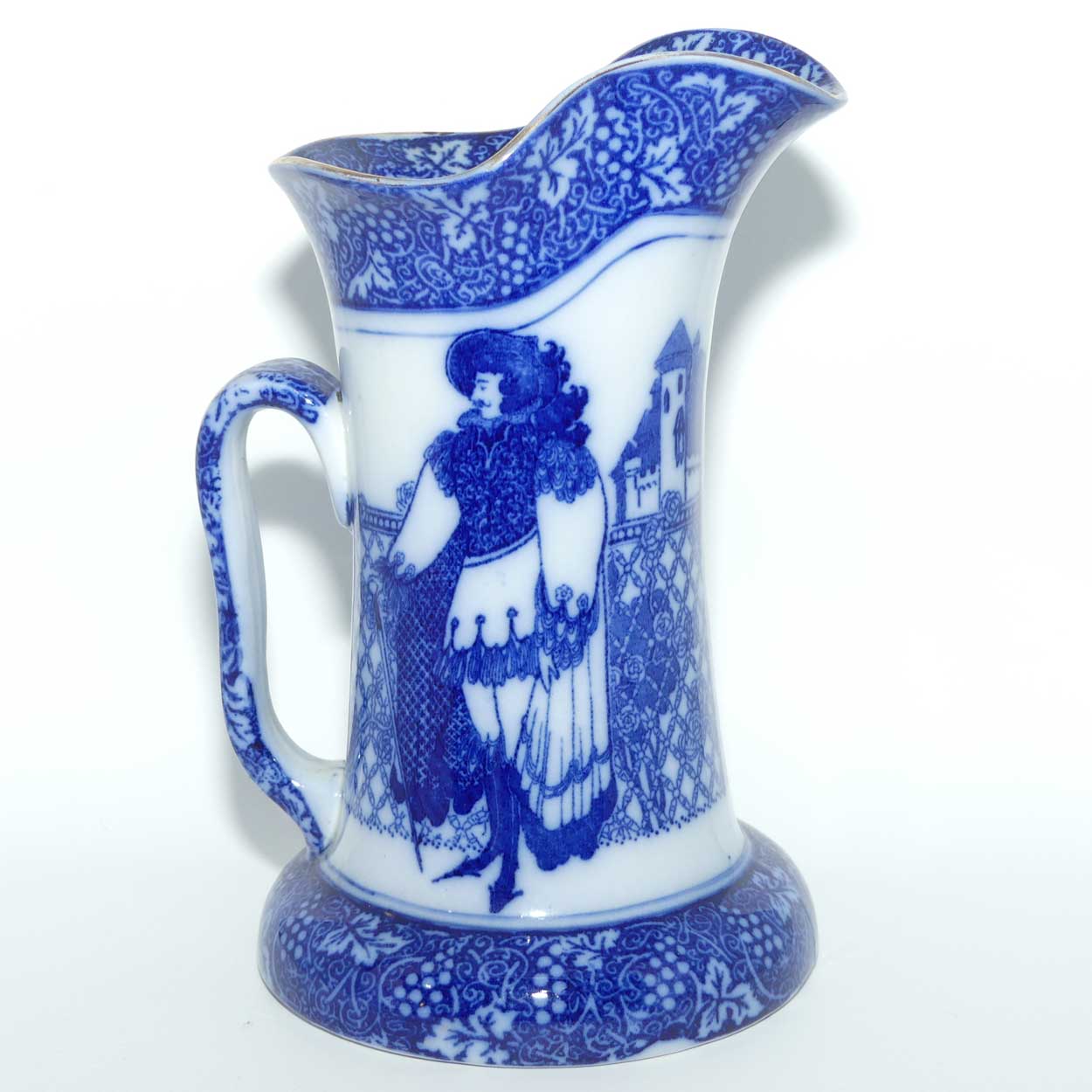 Royal Doulton Flow Blue Morrisian WH Bradley Eastern Figures pattern | Baron shape jug D1334 | #2
