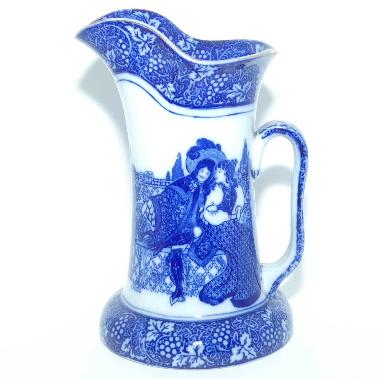 Royal Doulton Flow Blue Morrisian WH Bradley Eastern Figures pattern | Baron shape jug D1334 | #2