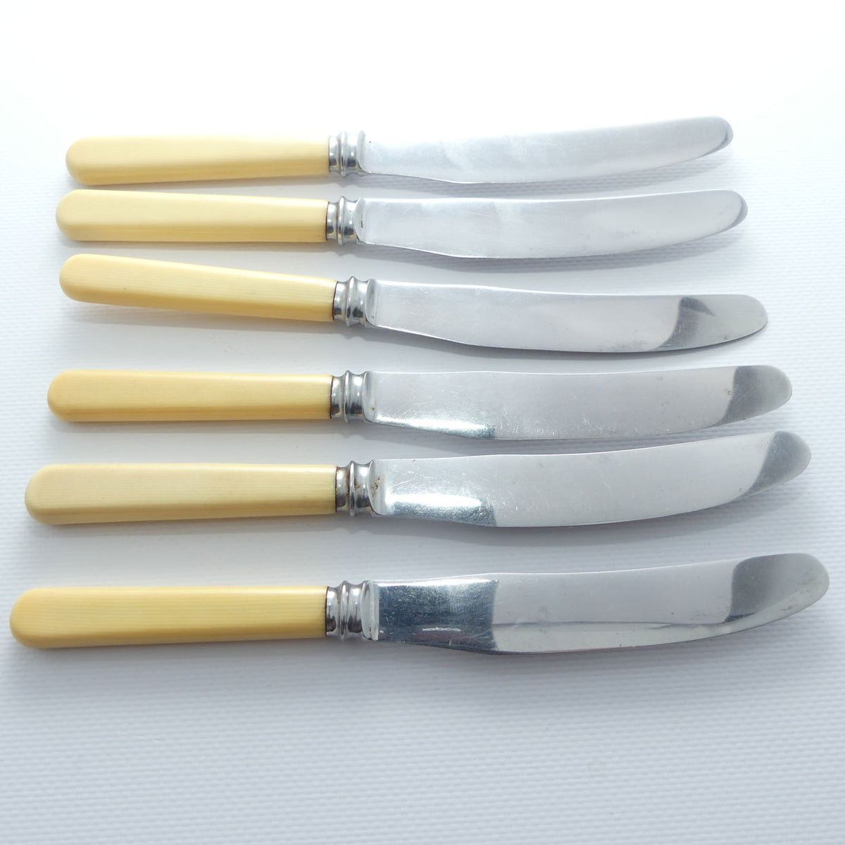 Set of 6 Robert Mosely Sheffield Rusnorstain | Faux Bone Handle Knives | Salad | 21cm