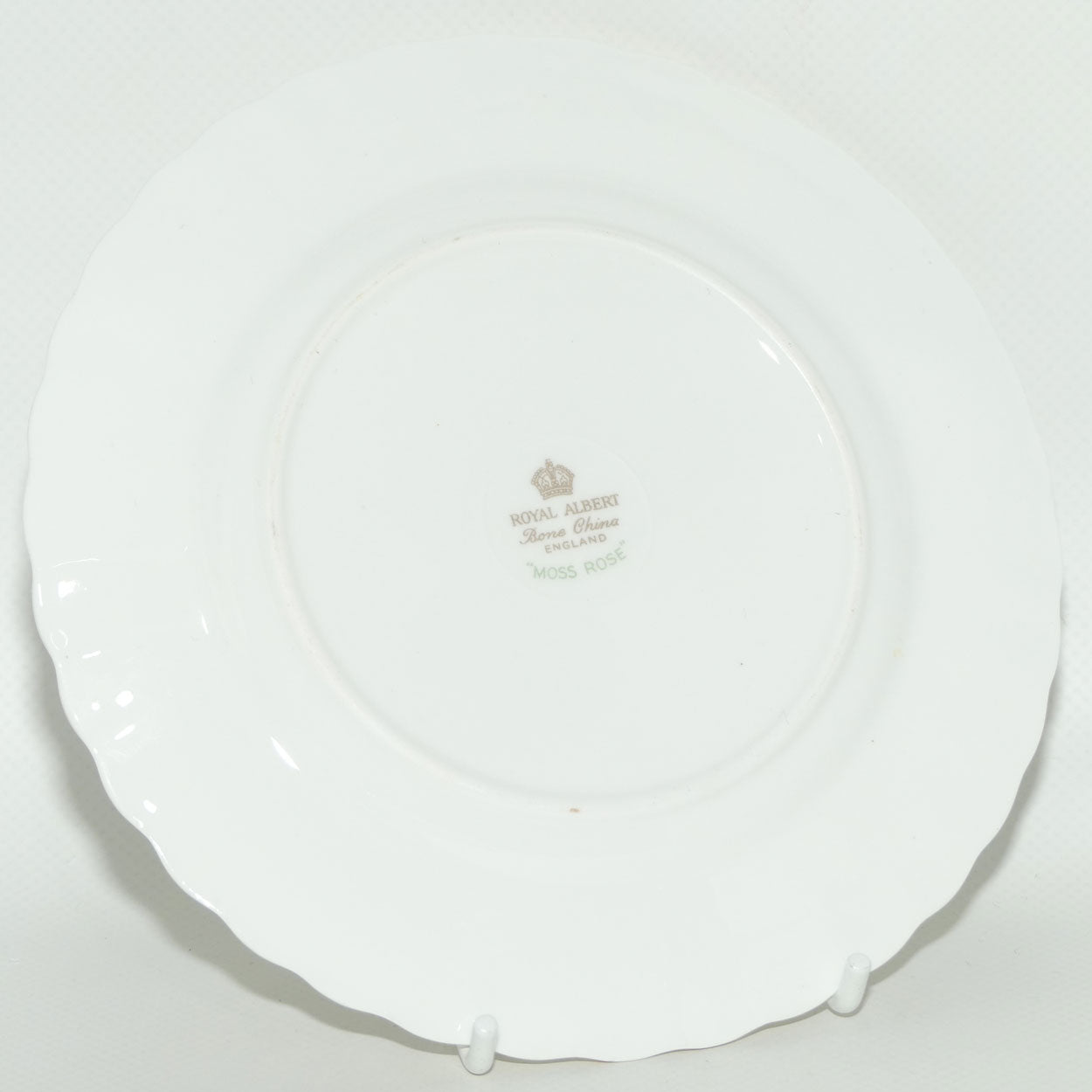 Royal Albert Bone China England Moss Rose tea trio | Early backstamp