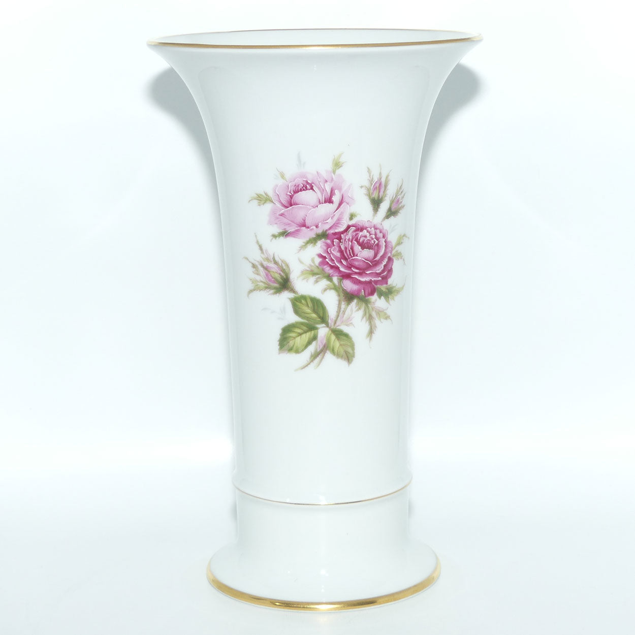 AK Kaiser West Germany trumpet vase | Moss Rose pattern