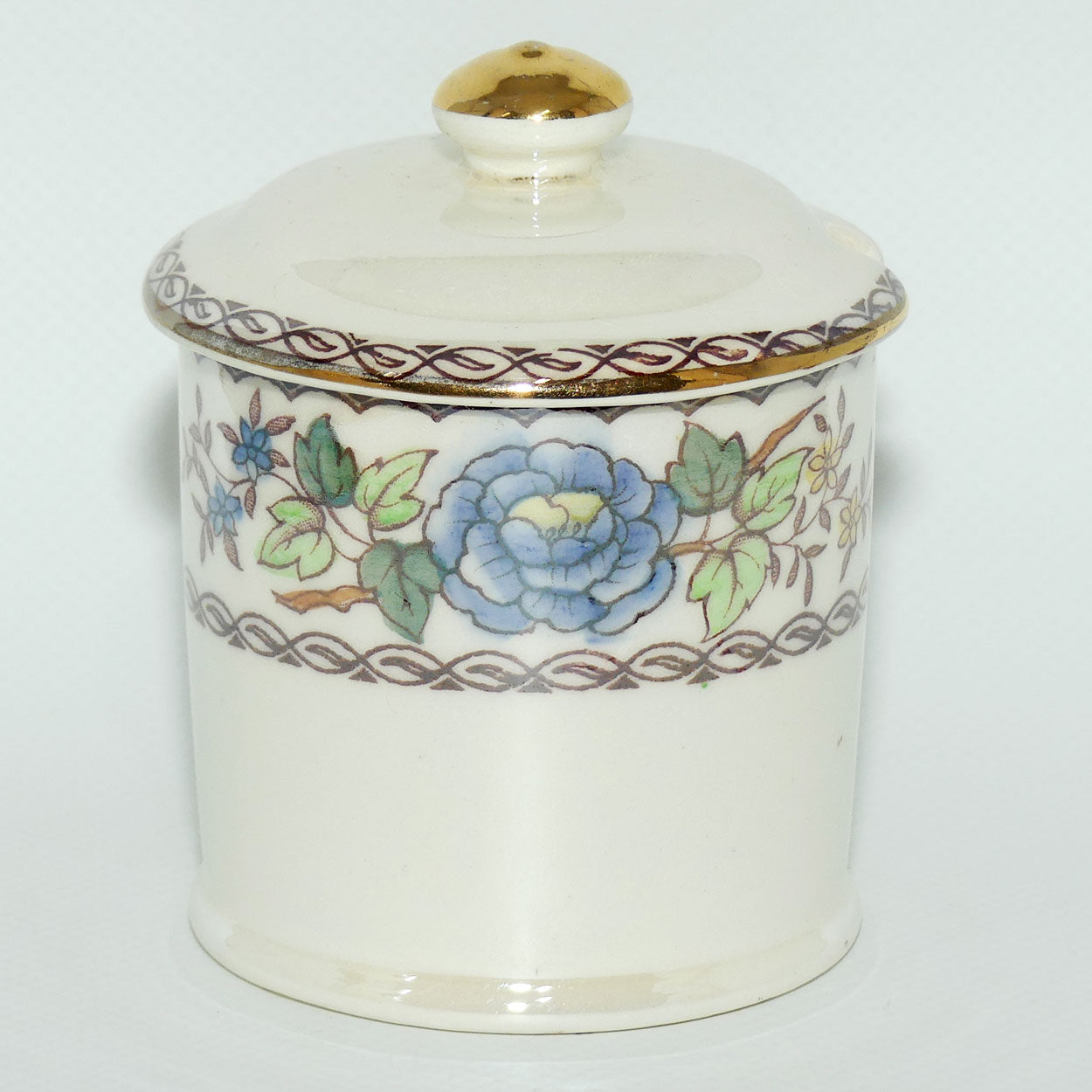 Maling Lustre Peony Rose lidded jam pot