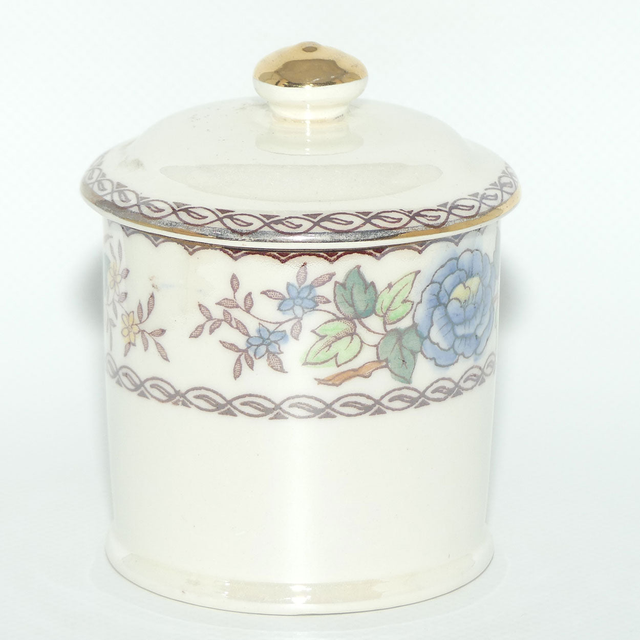 Maling Lustre Peony Rose lidded jam pot