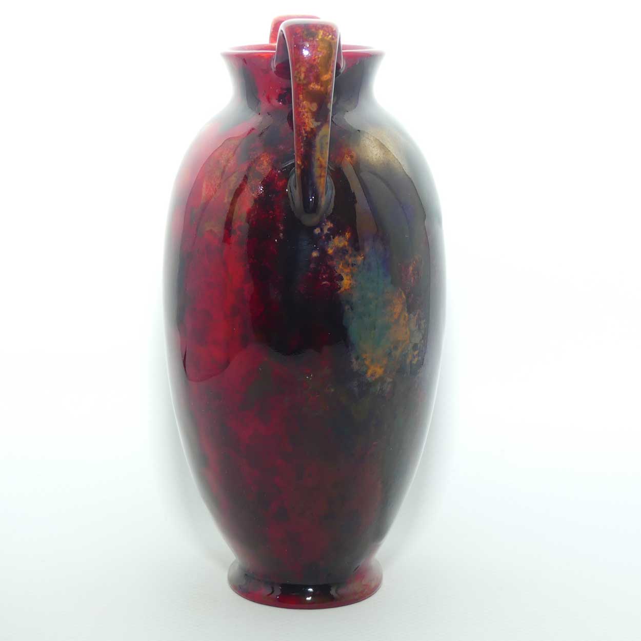 Royal Doulton Flambe Mottled colour 2 handle vase (#1)