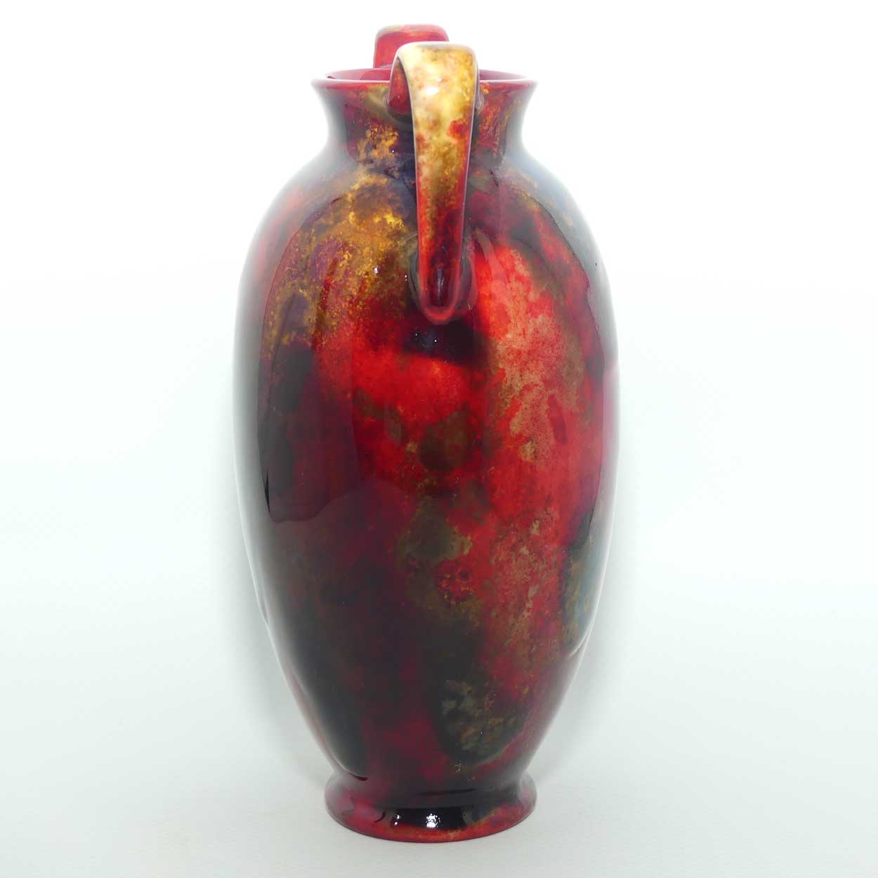 Royal Doulton Flambe Mottled colour 2 handle vase (#1)