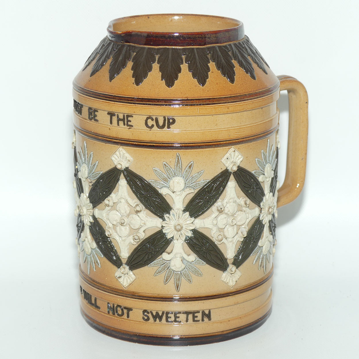 Doulton Lambeth stoneware large Motto tankard or jug