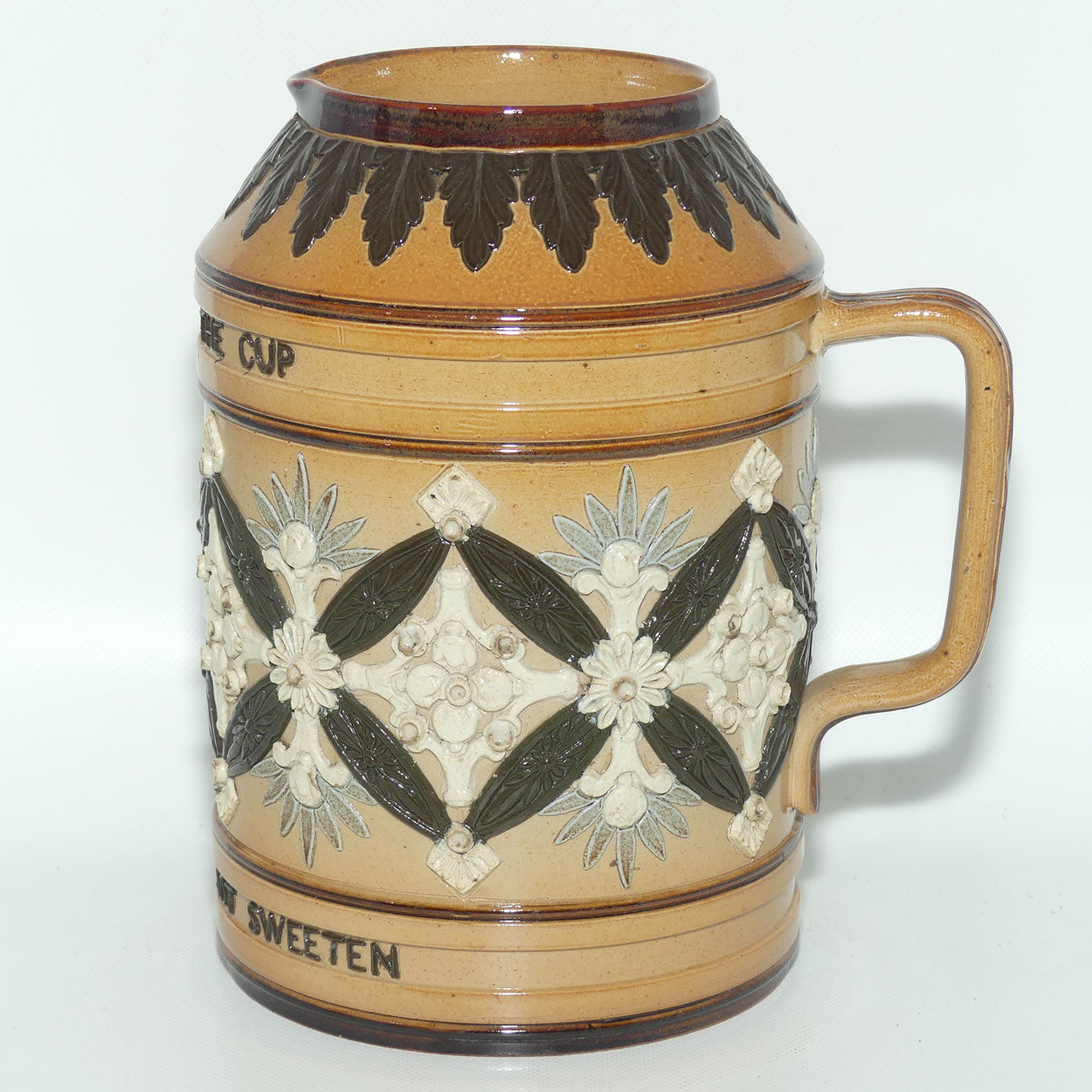 Doulton Lambeth stoneware large Motto tankard or jug