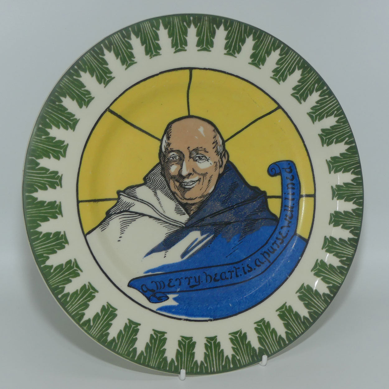 Royal Doulton Monks and Mottoes B plate | A Merry Heart is a Purse Well Lined