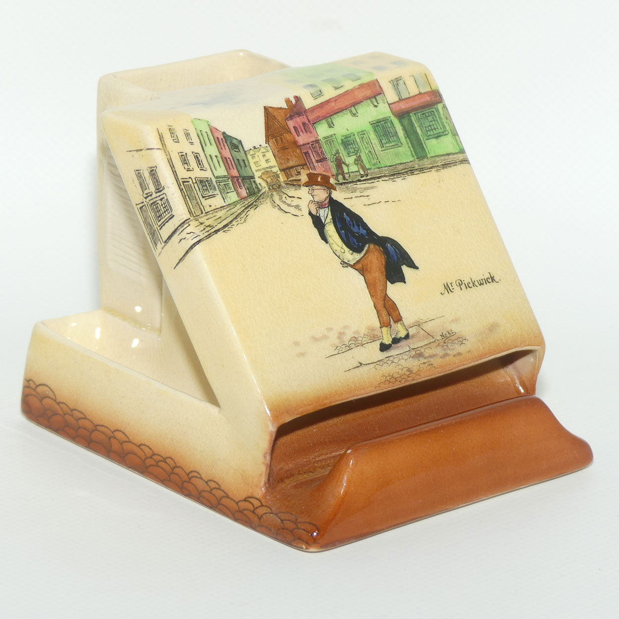 Royal Doulton Dickens Mr Pickwick and Mr Micawber cigarette dispenser D5175