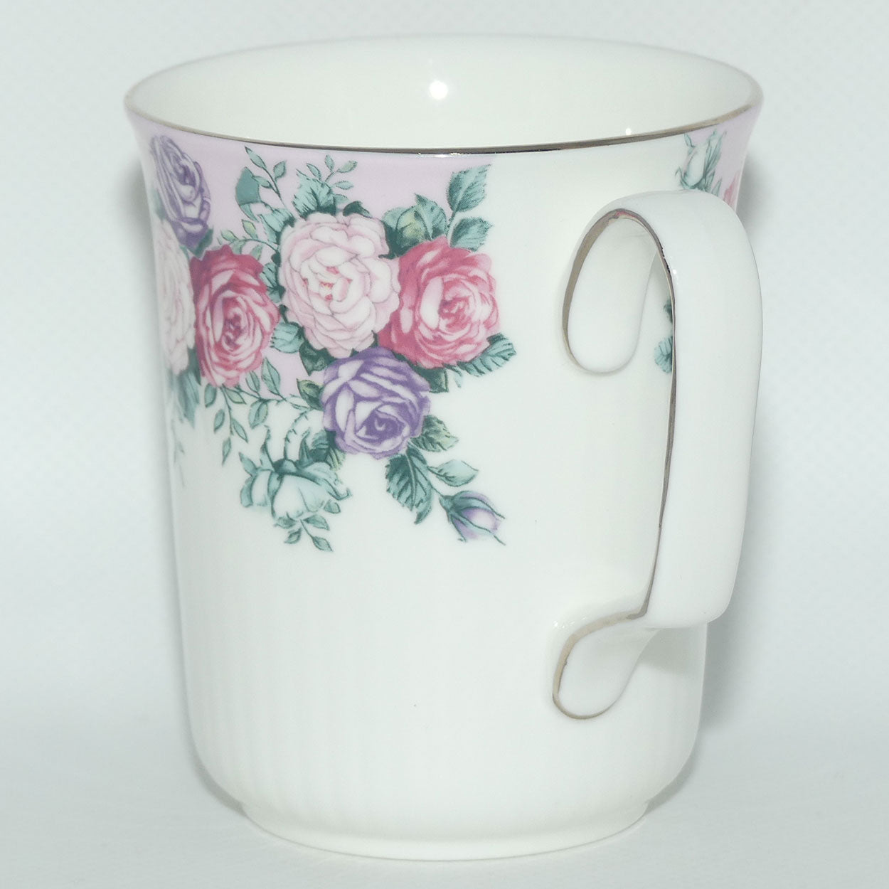 Royal Albert Bone China England Rose Garland coffee mug | later stamp