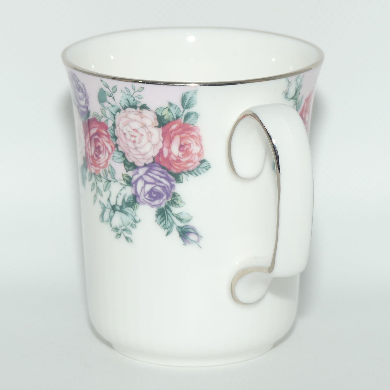 Royal Albert Bone China England Rose Garland coffee mug | later stamp | foreign