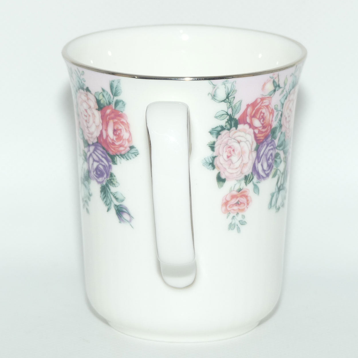Royal Albert Bone China England Rose Garland coffee mug | later stamp | foreign